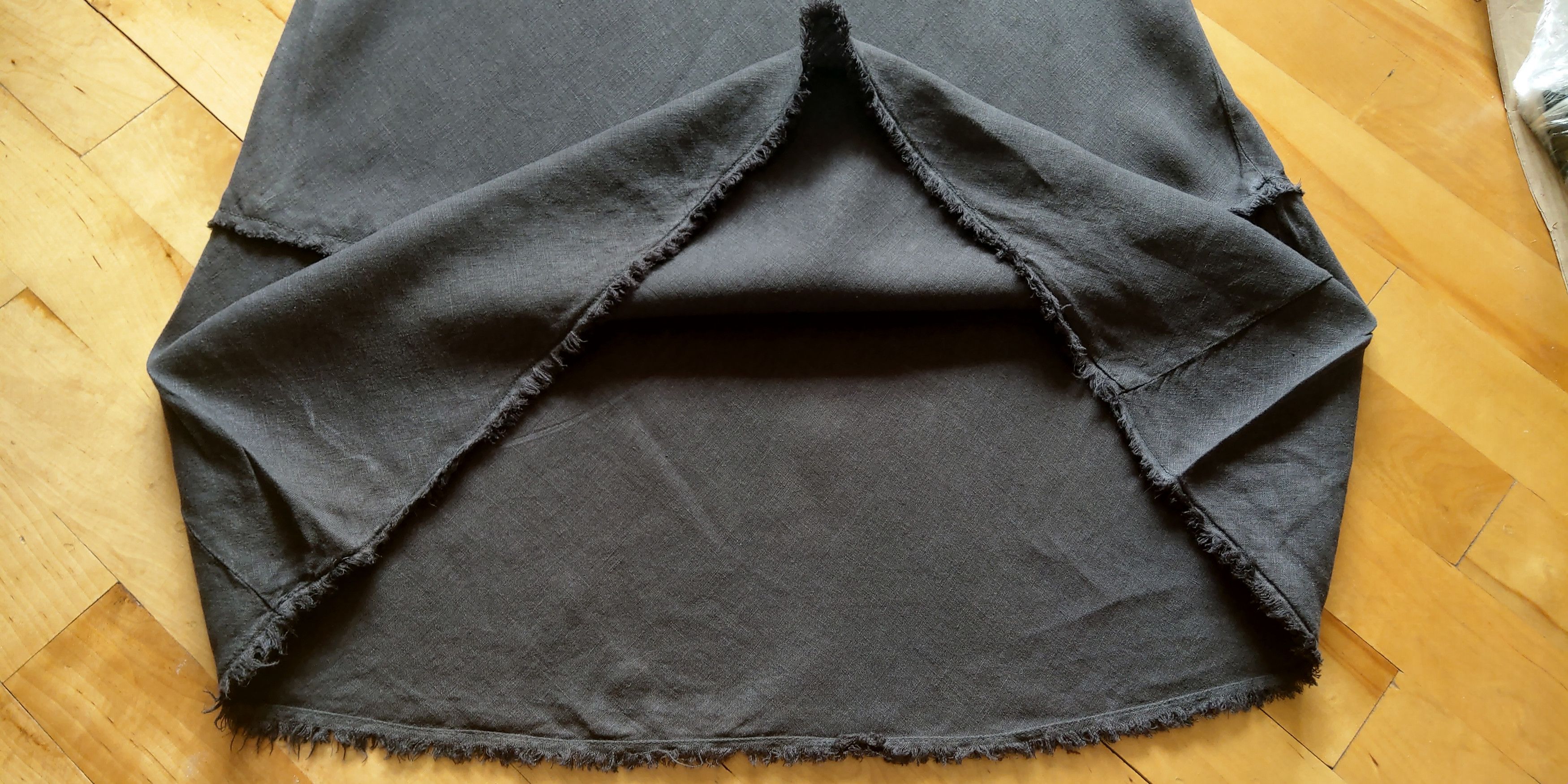 Vintage 100% Linen Skirt Vintage Darkfashion Noir Goth Grunge Witch Size 26" / US 2 / IT 38 - 6 Thumbnail