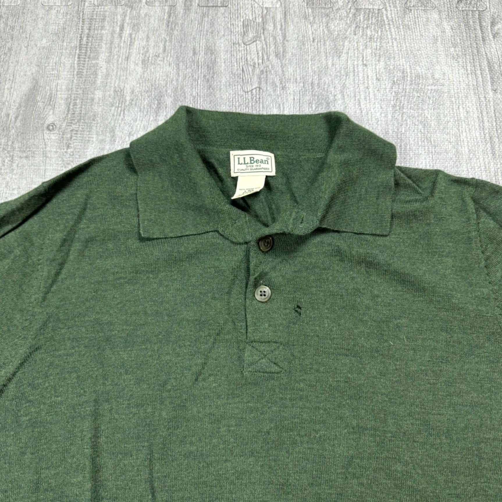 Vintage VINTAGE L.L. Bean Men’s Merino Wool Knit Polo Sweater Long Sleeve Golf Rugby Preppy Green Size Large Size US L / EU 52-54 / 3 - 2 Thumbnail