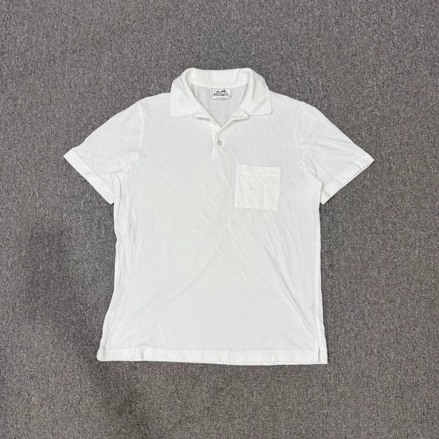 Hermes White Short-Sleeve Polo Shirt with Chest Pocket Size US M / EU 48-50 / 2 - 1 Thumbnail