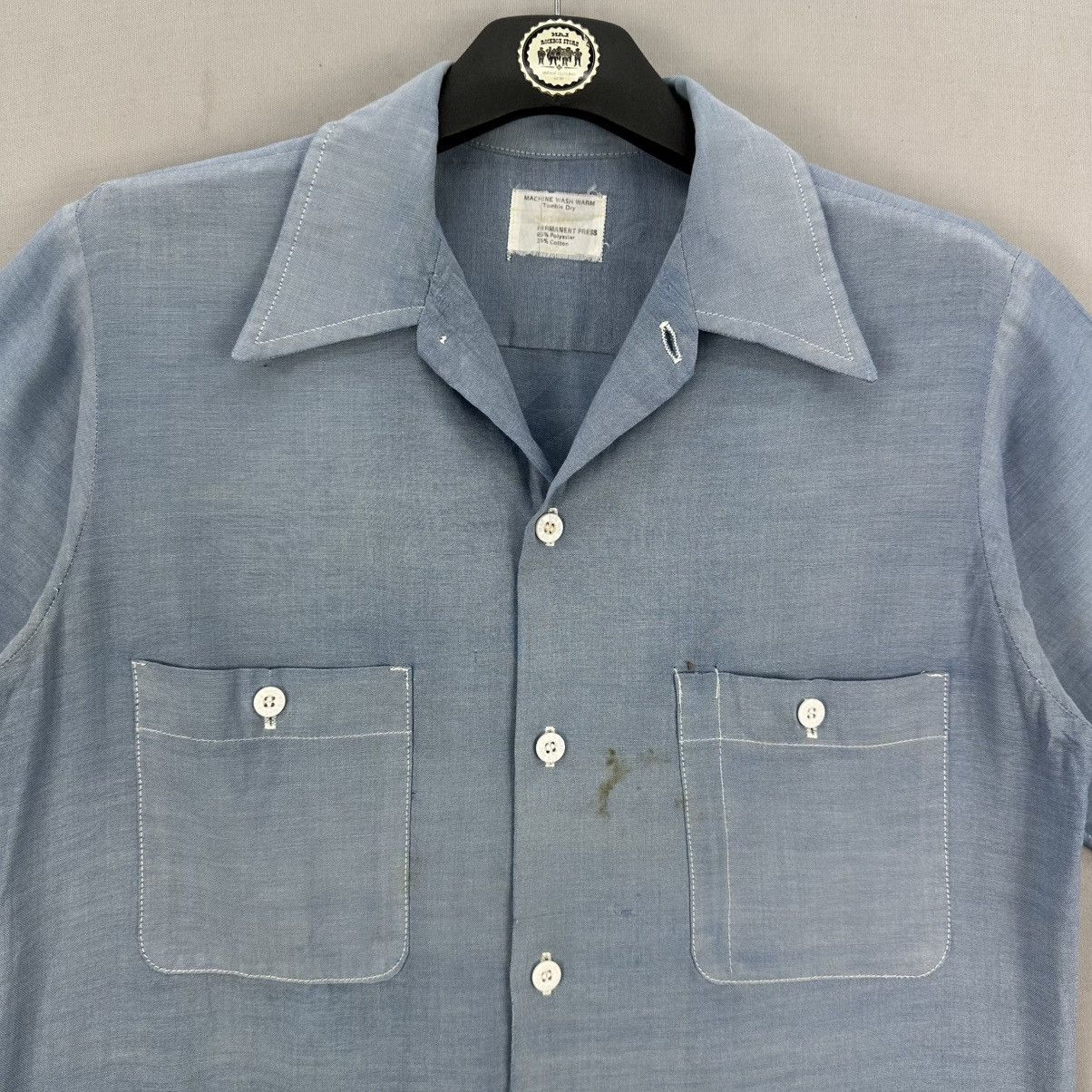 Big Mac Vintage 60s Big Mac Chambray Workwear Shirt Double Pocket Size US S / EU 44-46 / 1 - 7 Thumbnail