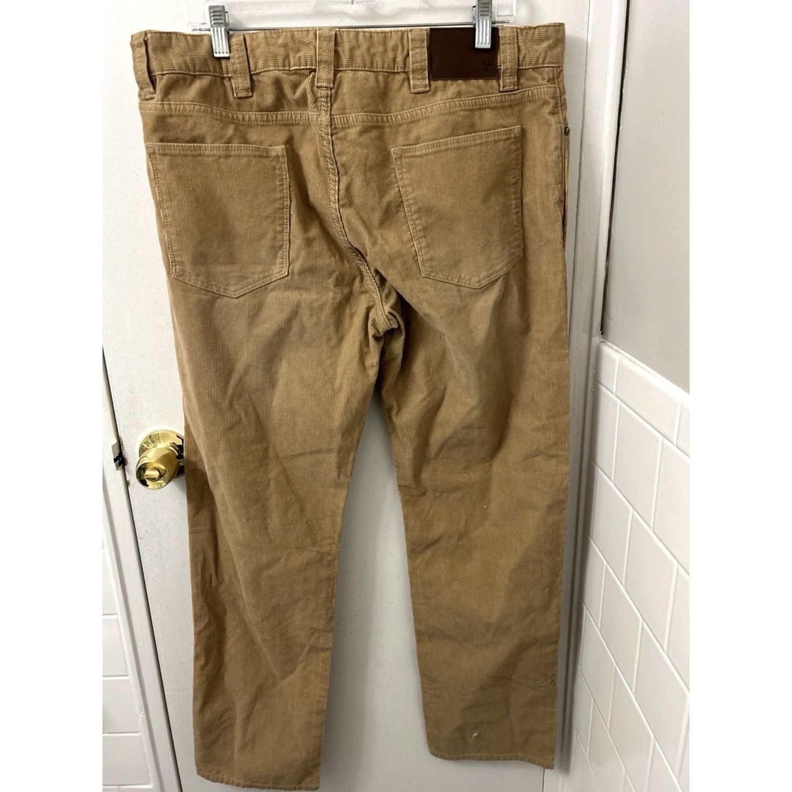 Vintage LL Bean Signature Washed Corduroy Pants Mens 36x30 Tan Slim Straight NWT 5-Pocket Logo Chino Wool? Size US 36 / EU 52 - 7 Thumbnail