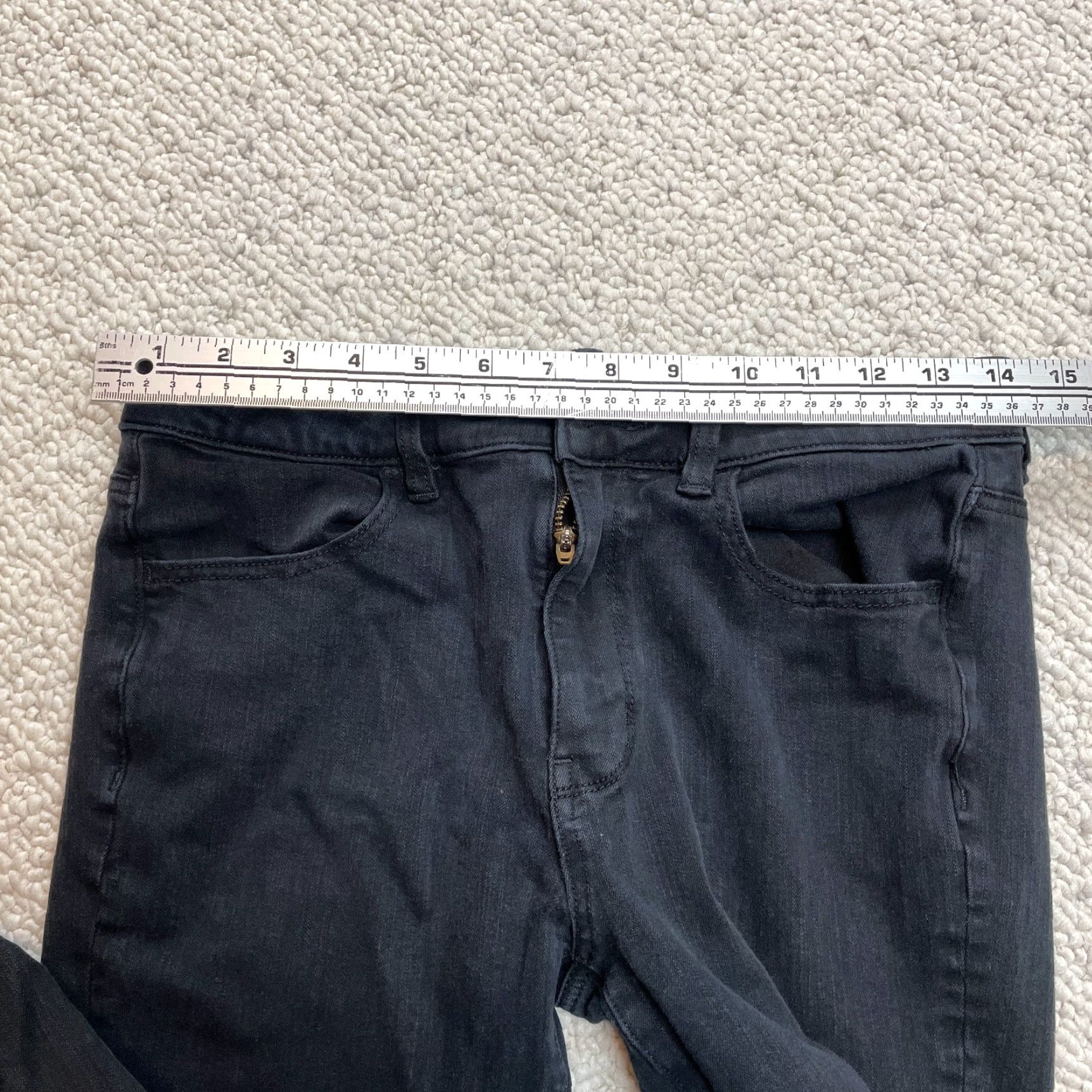 American Eagle Outfitters American Eagle Jeans Womens 6 Super Stretch High Rise Jegging Black Long Denim Size 28" / US 6 / IT 42 - 6 Thumbnail