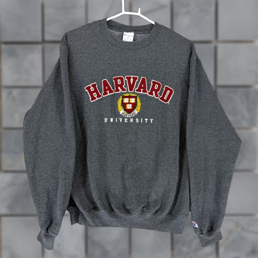 Champion Champion Harvard University Sweatshirt Mens M Gray Crewneck Fleece Graphic Print Logo Ivy League, Charcoal Gray, All Seasons Size US M / EU 48-50 / 2 - 1 Thumbnail