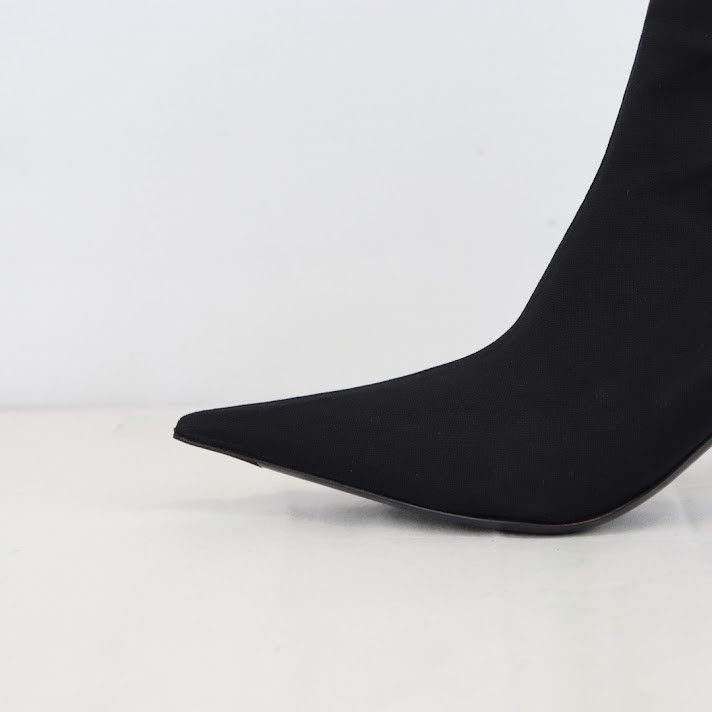 Balenciaga o1rshd1 Tronc.T S.Cuoio Jersey Crepe Boots in Black Size US 11 / IT 41 - 3 Thumbnail