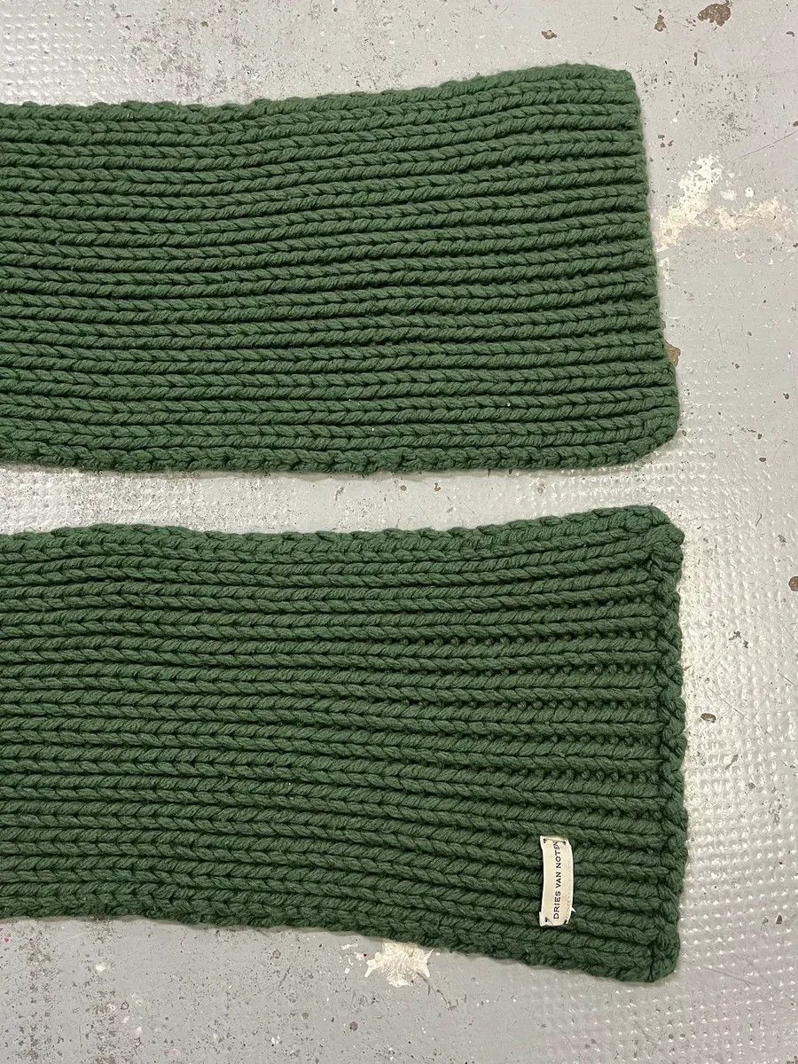 Dries Van Noten Dries Van Noten Forest Green Waffled Wool Premium Scarf Size ONE SIZE - 6 Thumbnail