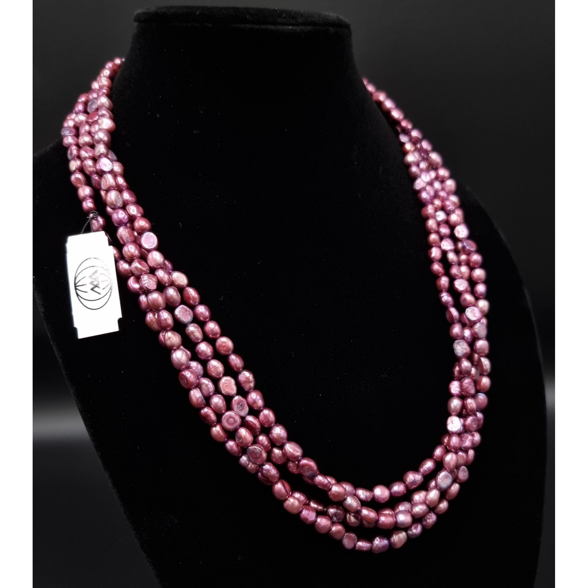 Vintage Long Multi-Strand Pink Freshwater Pearls Necklace In Lustrou Size ONE SIZE - 3 Thumbnail