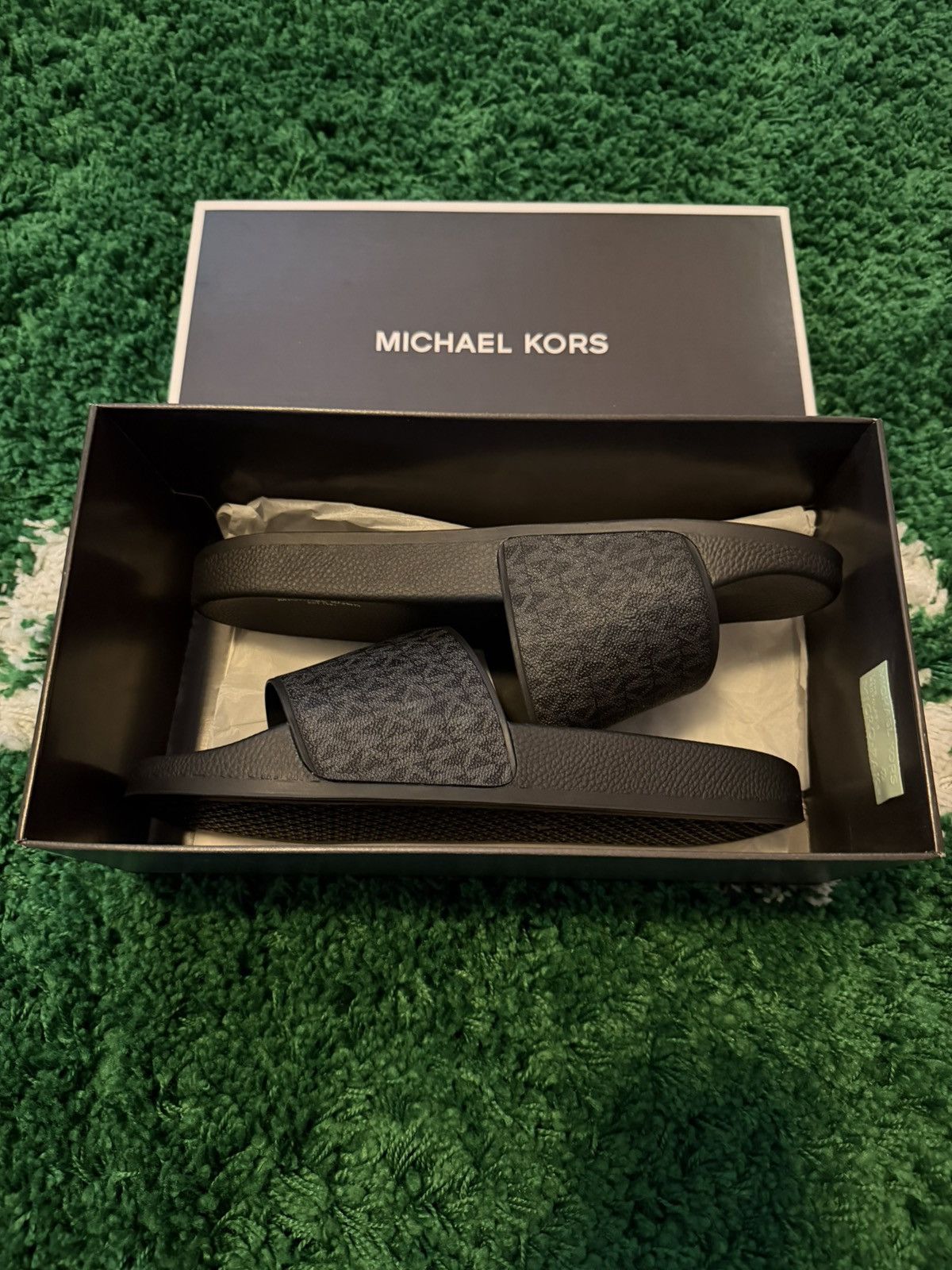 Michael Kors MK Monogram Logo Slide Sandals 11 Size US 11 / EU 44 - 1 Thumbnail