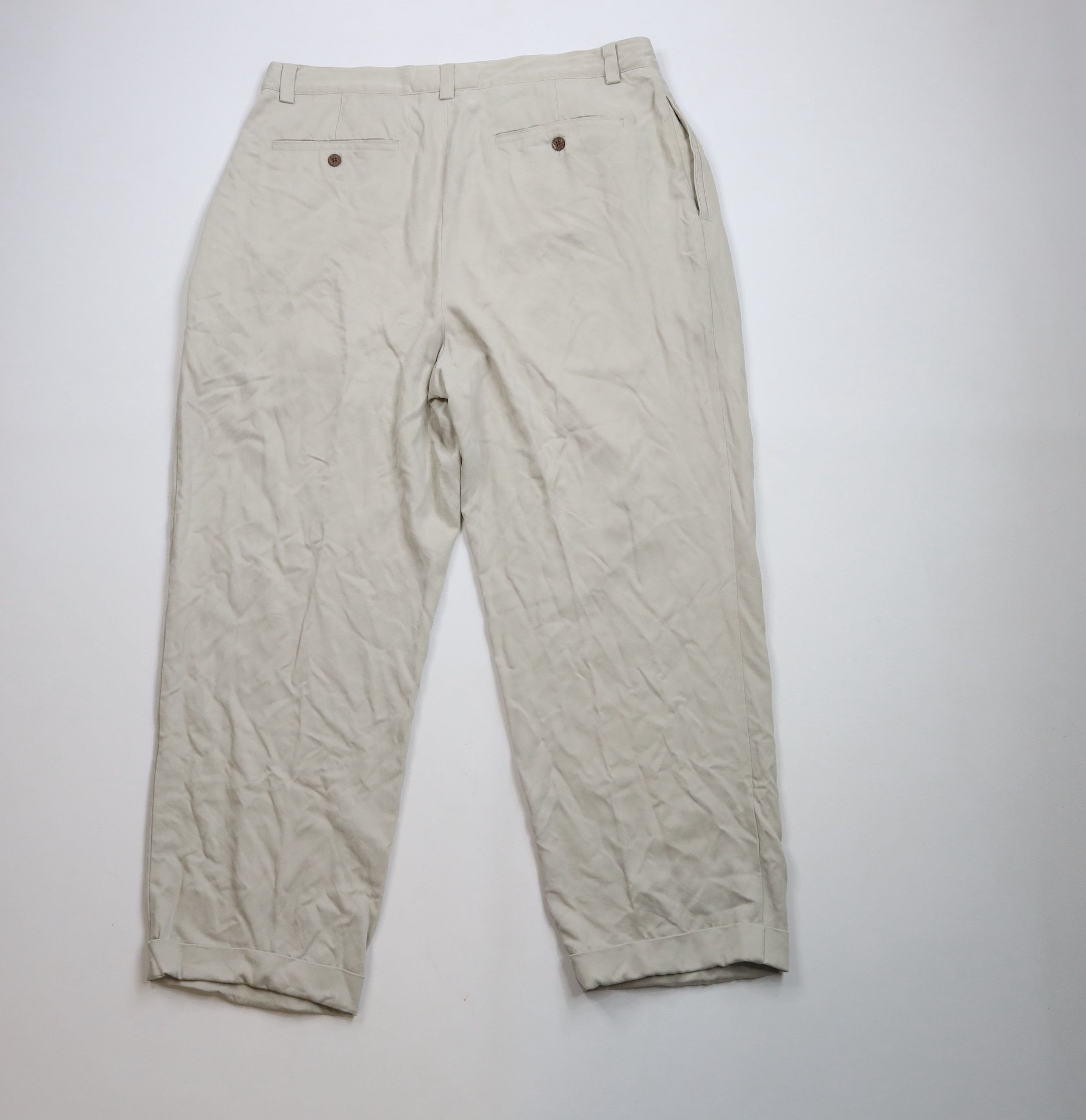 Tommy Bahama × Vintage Vintage 90s Tommy Bahama Silk Wide Leg Chino Pants Gray Size US 38 / EU 54 - 10 Thumbnail