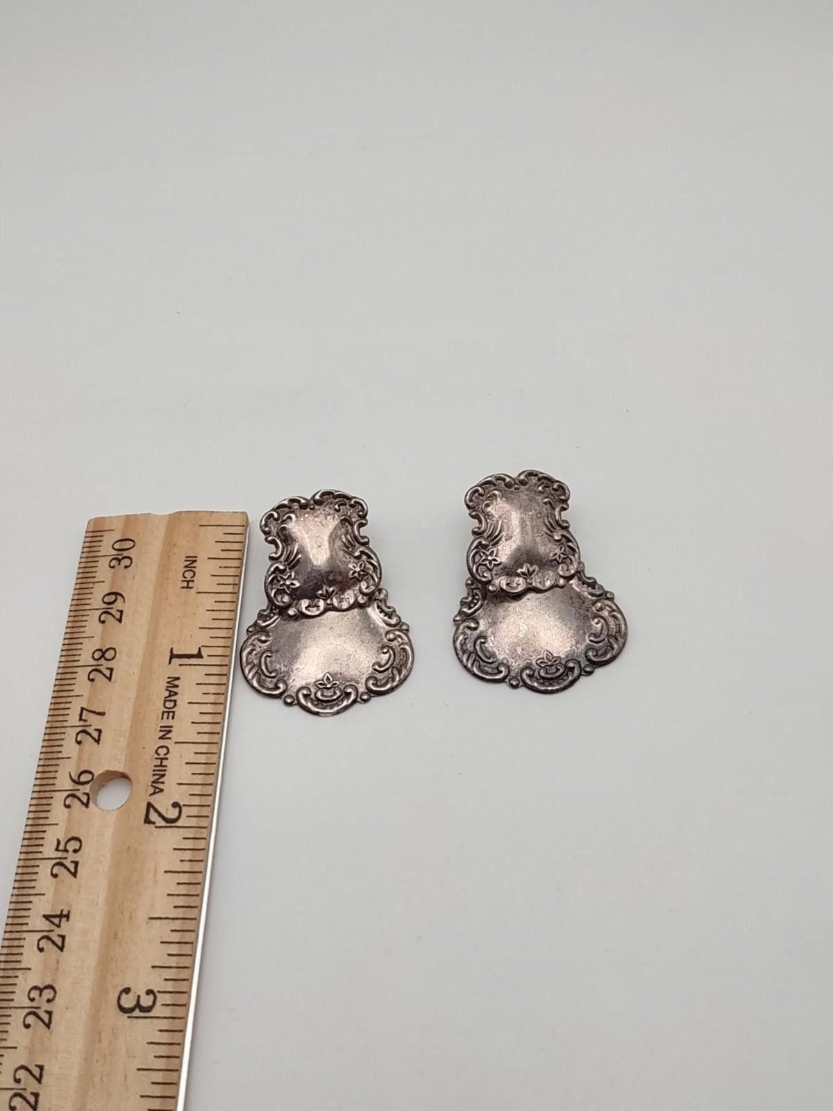 The Unbranded Brand Vintage Sterling Art Nouveau Style Spoon End Drop Earrings Size ONE SIZE - 4 Thumbnail
