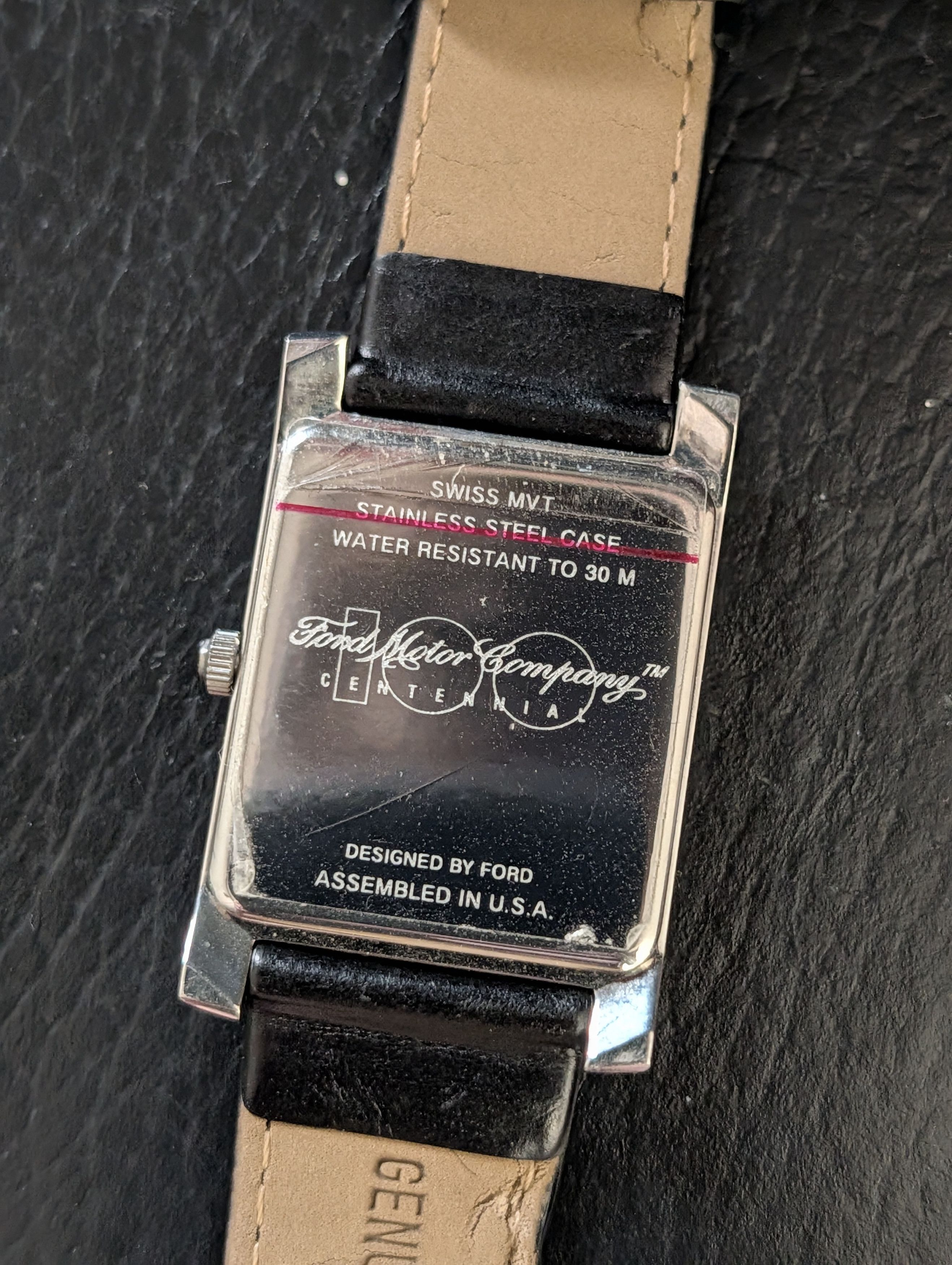 Ford 100th Anniv Black Silver Tank Swiss Movt Mens Watch Size ONE SIZE - 9 Thumbnail