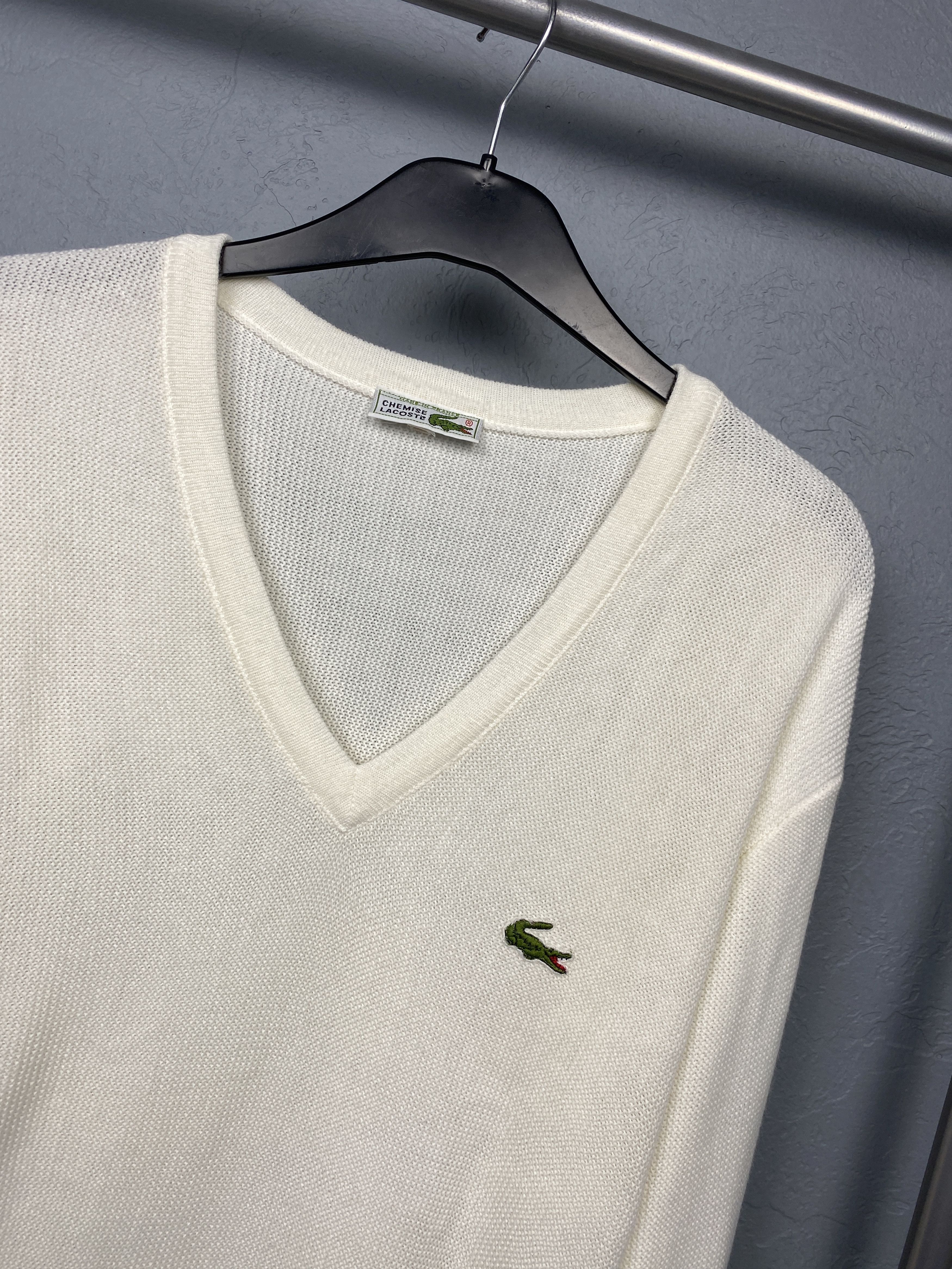 Lacoste Chemise Lacoste Vintage Mens Knit V-Neck Sweater Size US L / EU 52-54 / 3 - 2 Thumbnail