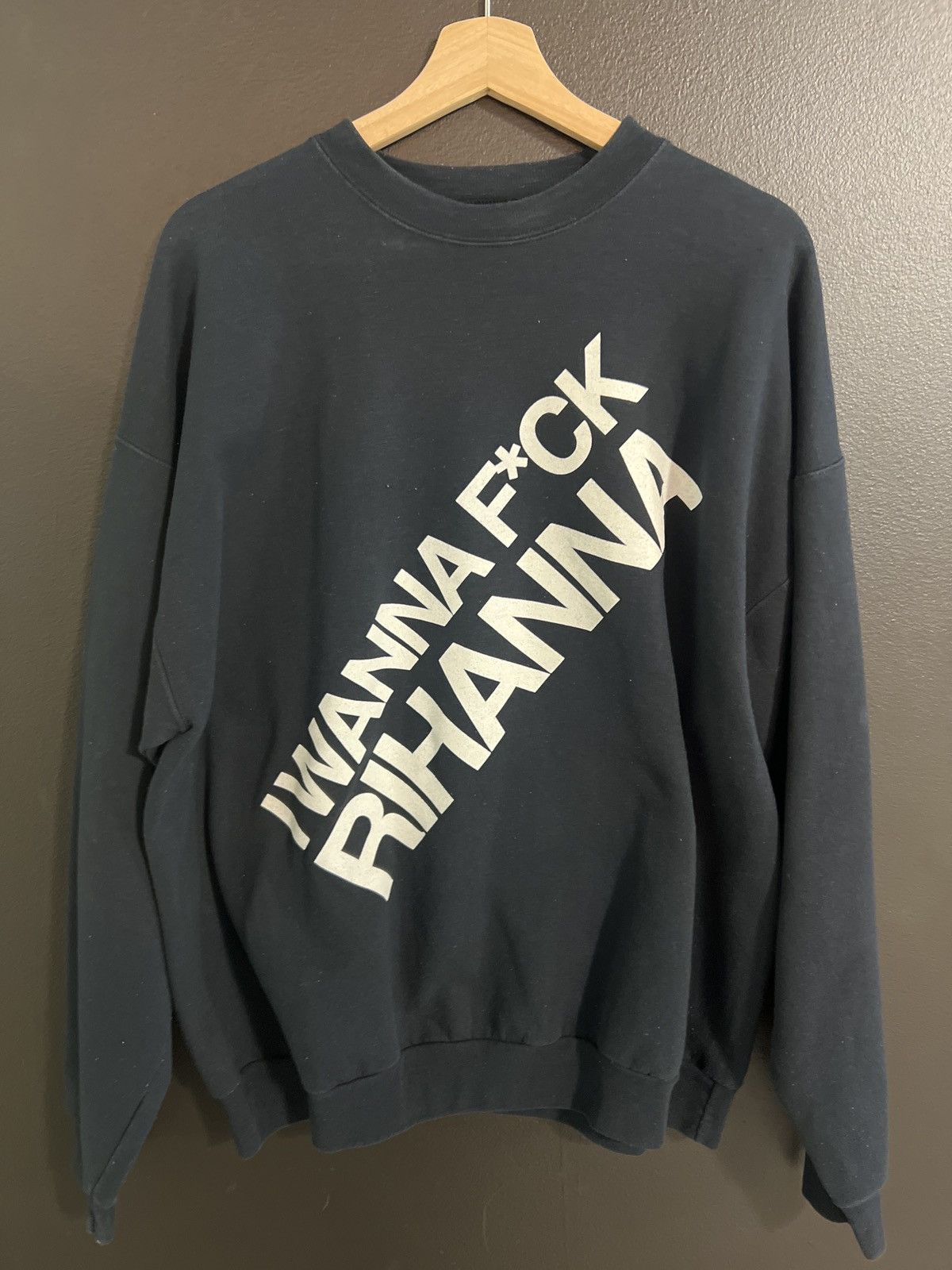 image of Vintage Rihanna Long Sleeve in Black, Men's (Size XL)