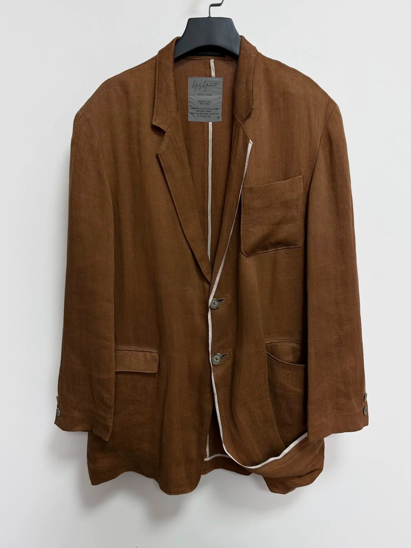 Yohji Yamamoto Yohji Yamamoto 92ss Linen Asymmetric Jacket Pour Homme Size US S / EU 44-46 / 1 - 1 Thumbnail