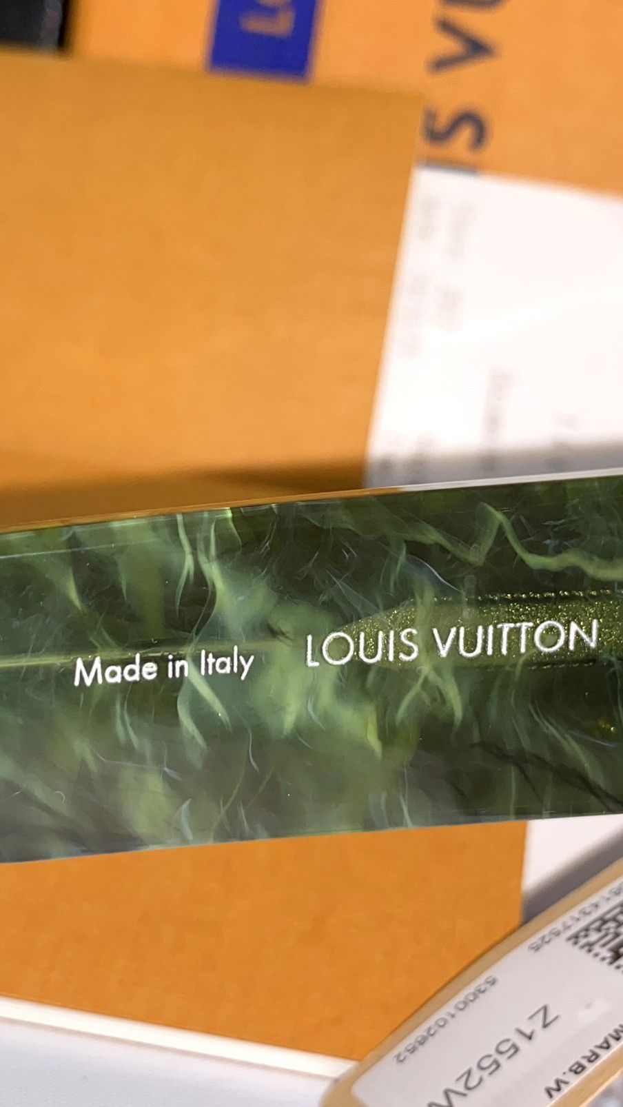 Louis Vuitton Louis Vuitton Cyclone Green Marble Sunglasses Size ONE SIZE - 8 Thumbnail