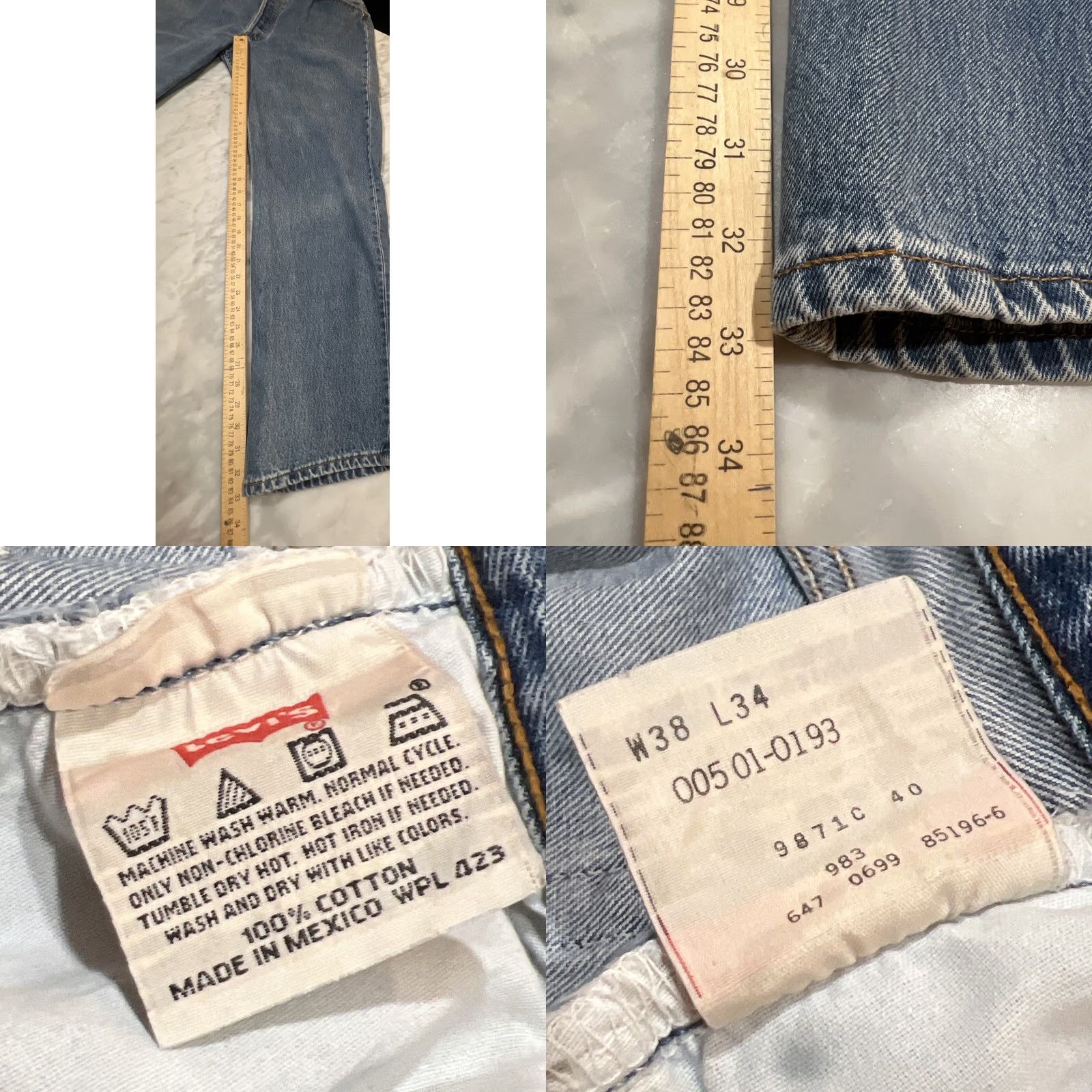 Levi's VINTAGE Levi's 501 Jeans Men Regular Fit Stamp Button Fly Blue 90s USA 38x34 33x34 (Adjusted to include key details) Size US 36 / EU 52 - 10 Thumbnail