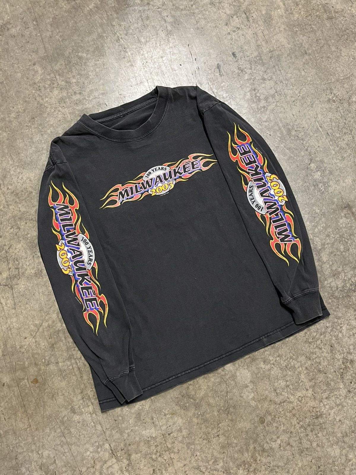 Harley Davidson × Vintage Y2k flame harley style biker longsleeve tee skater grunge Size US XL / EU 56 / 4 - 6 Thumbnail