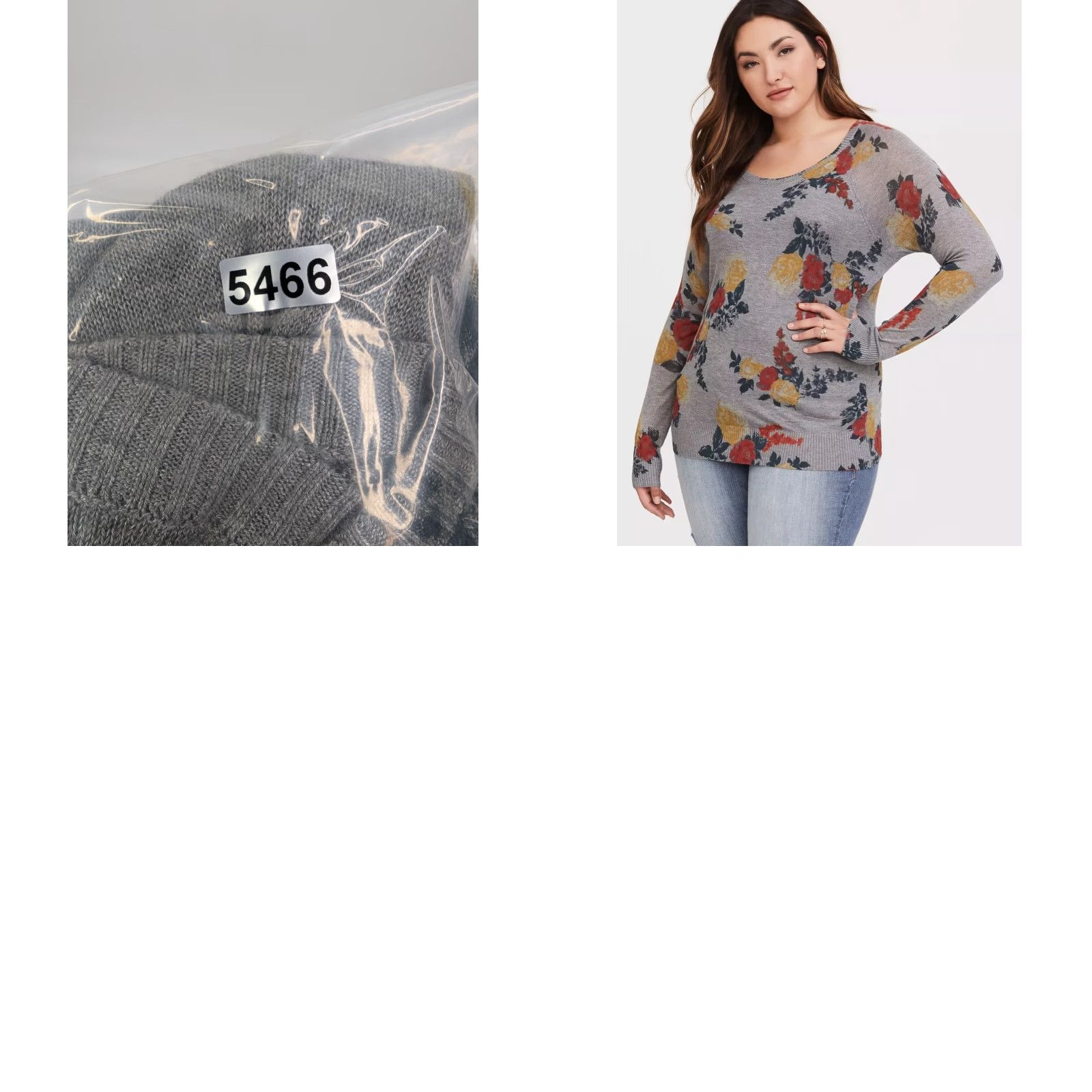 Torrid Torrid Gray Pullover Raglan Sweater Floral Women's 2 Lightweight Top 11424614 Size XXL / US 16-18 / IT 52-54 - 9 Thumbnail