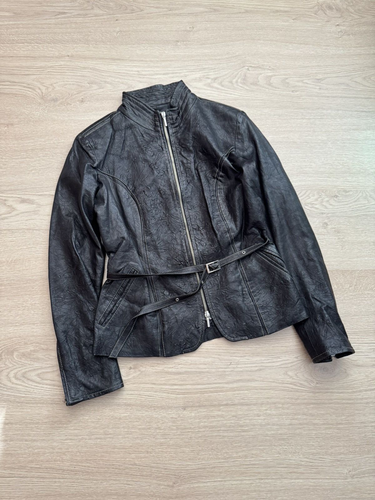 Genuine Leather Vintage Women’s Genuine Leather Black Moto Racing Jacket Size M / US 6-8 / IT 42-44 - 1 Thumbnail