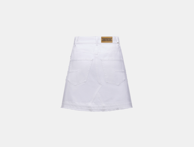 Dior o1w1db10925 442J21 Dioriviera Mini Skirt in White Size 26" / US 2 / IT 38 - 2 Thumbnail