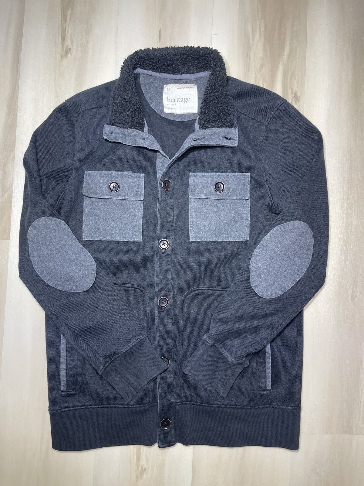 Banana Republic Banana Republic Heritage Cardigan Sz M Black Elbow Pads Size US M / EU 48-50 / 2 - 1 Thumbnail