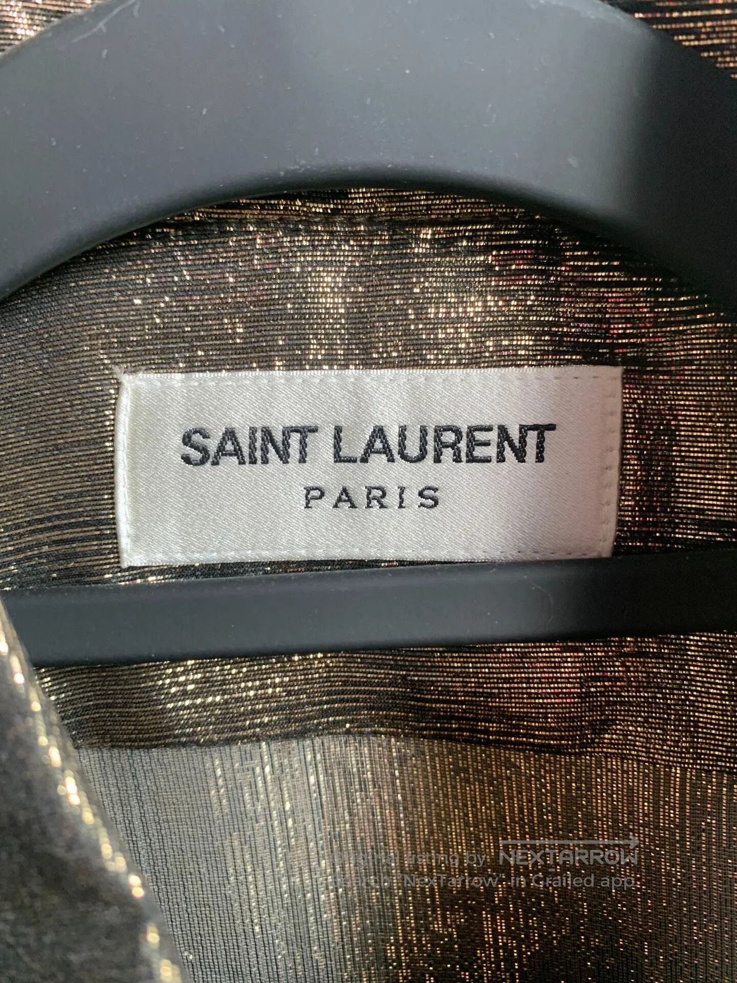 Saint Laurent Paris Saint Laurent Gold Denim Ruffle Shirt. Size S / US 4 / IT 40 - 3 Thumbnail