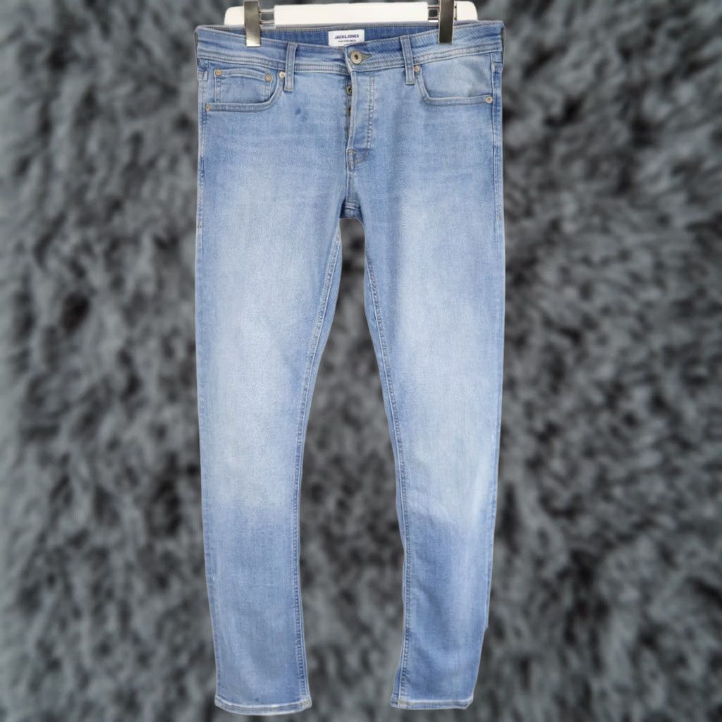 Jack & Jones Jack & Jones Jeans Mens W32/L32 Blue Slim Glenn Men Fade Effect Button Fly Distressed Size US 32 / EU 48 - 1 Thumbnail