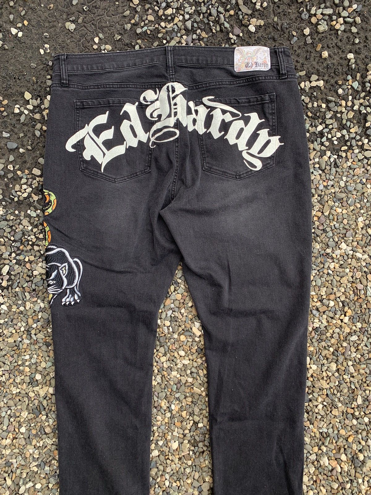 Ed Hardy Ed Hardy Dagger Skull Embroidered Patch Slim Taper Jeans Size US 40 / EU 56 - 5 Thumbnail