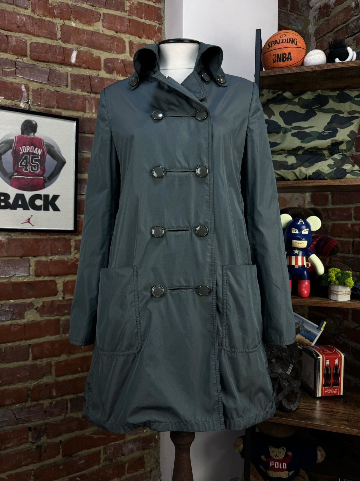 Stella McCartney × Vintage STELLA McCARTNEY 2008 Massive Button Belt Trench Jacket Size M / US 6-8 / IT 42-44 - 2 Thumbnail