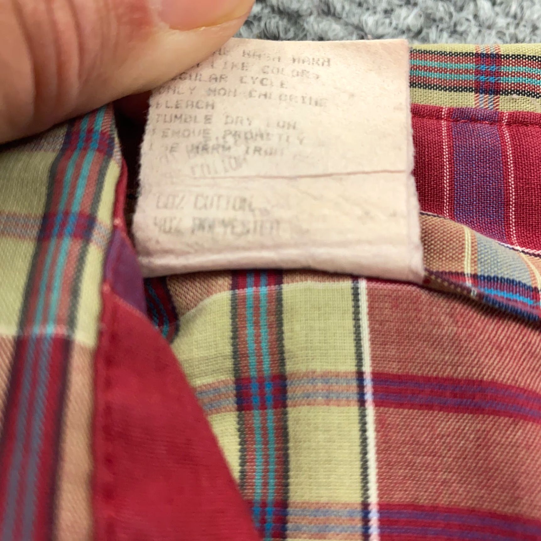 Armani VINTAGE Karman Shirt Mens XL Red Plaid Pearl Snap Long Tail USA Size US XL / EU 56 / 4 - 7 Thumbnail