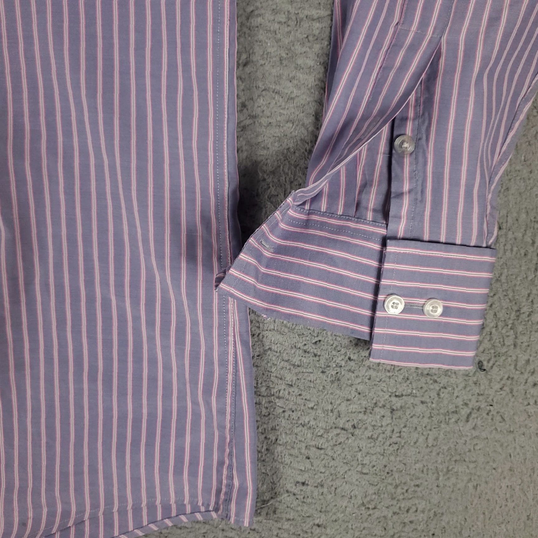 Paul Smith VINTAGE Paul Smith Dress Shirt Men 16 Blue Pink Striped Long Sleeve Business Casual Formal Workwear Size 42R - 6 Thumbnail