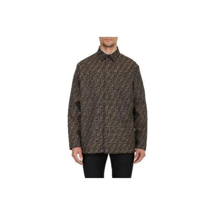 Fendi Fendi SS22 Logo Print Polo Jacket for Men -2507 Size US M / EU 48-50 / 2 - 1 Thumbnail