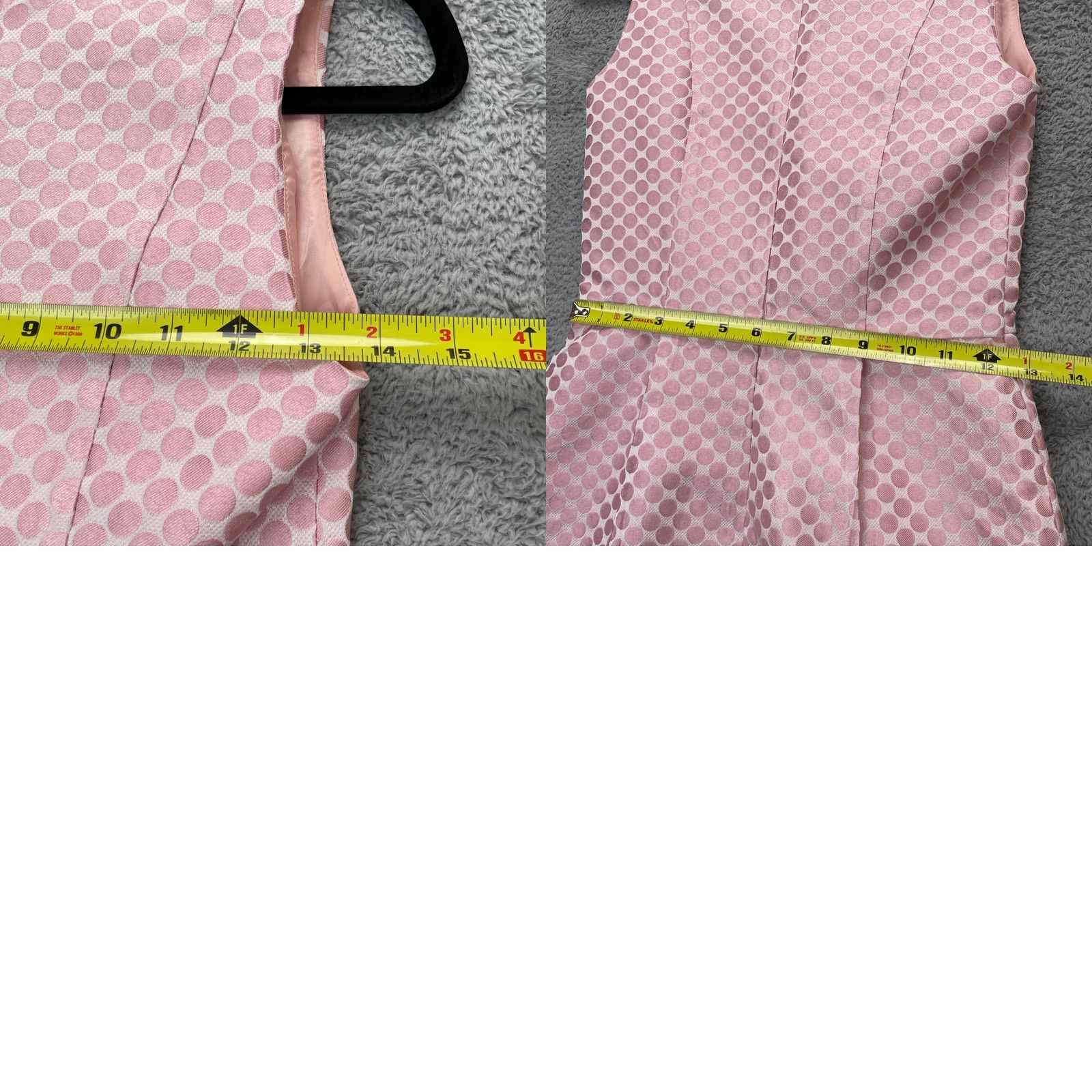 Banana Republic VINTAGE Banana Republic Dress Womens 0 Pink Polka Dot Sleeveless Sheath V Neck Cocktail Size XS / US 0-2 / IT 36-38 - 8 Thumbnail