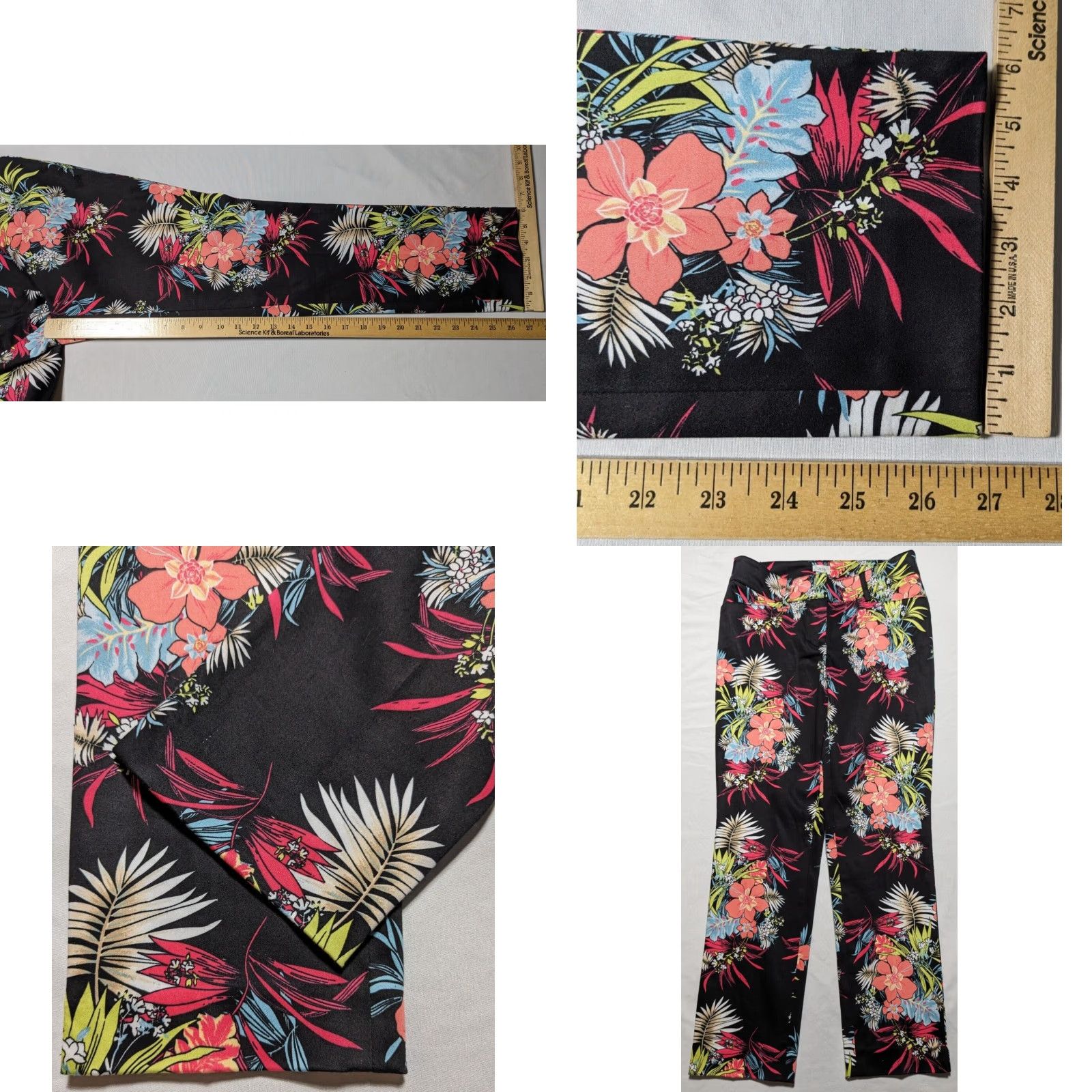 Vintage CACHE Floral Cotton Stretch Black Pants - Women Size 4 Size 27" / US 4 / IT 40 - 8 Thumbnail