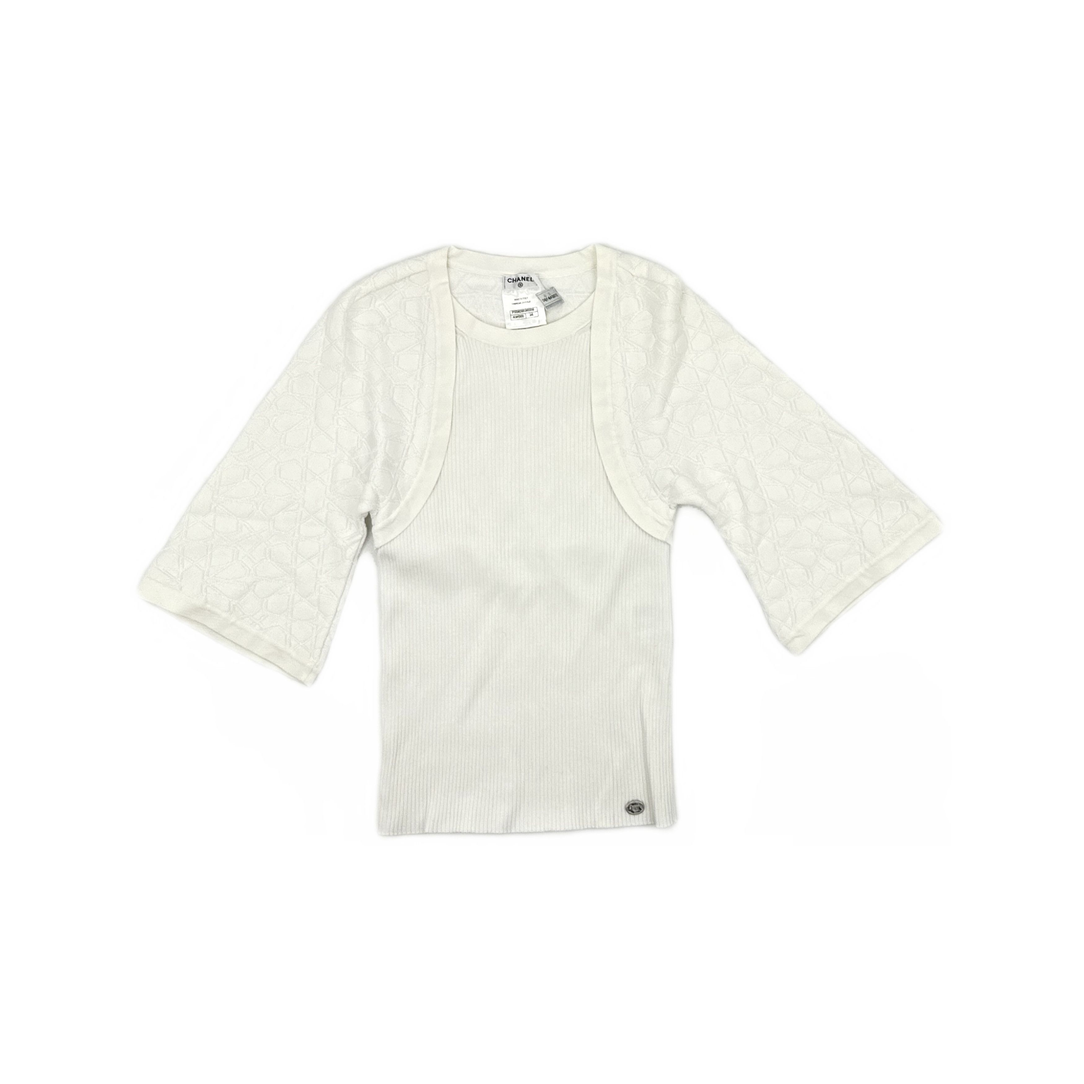 Chanel Chanel Quilted Pattern Knit Sweater Size 34 Size XS / US 0-2 / IT 36-38 - 1 Thumbnail