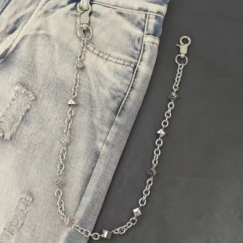 Jewelry Stainless Steel Dice Wallet Chain Size ONE SIZE - 5 Thumbnail