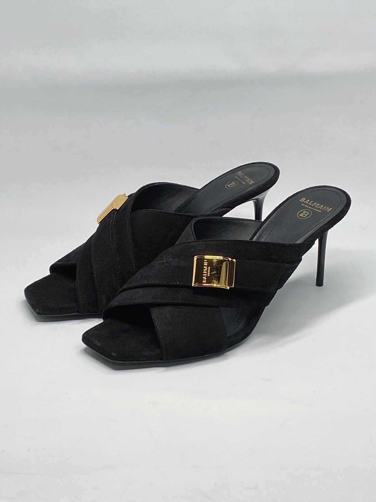 Balmain Balmain Uma Mules In Suede Leather size 37.5 Size US 7.5 / IT 37.5 - 6 Thumbnail