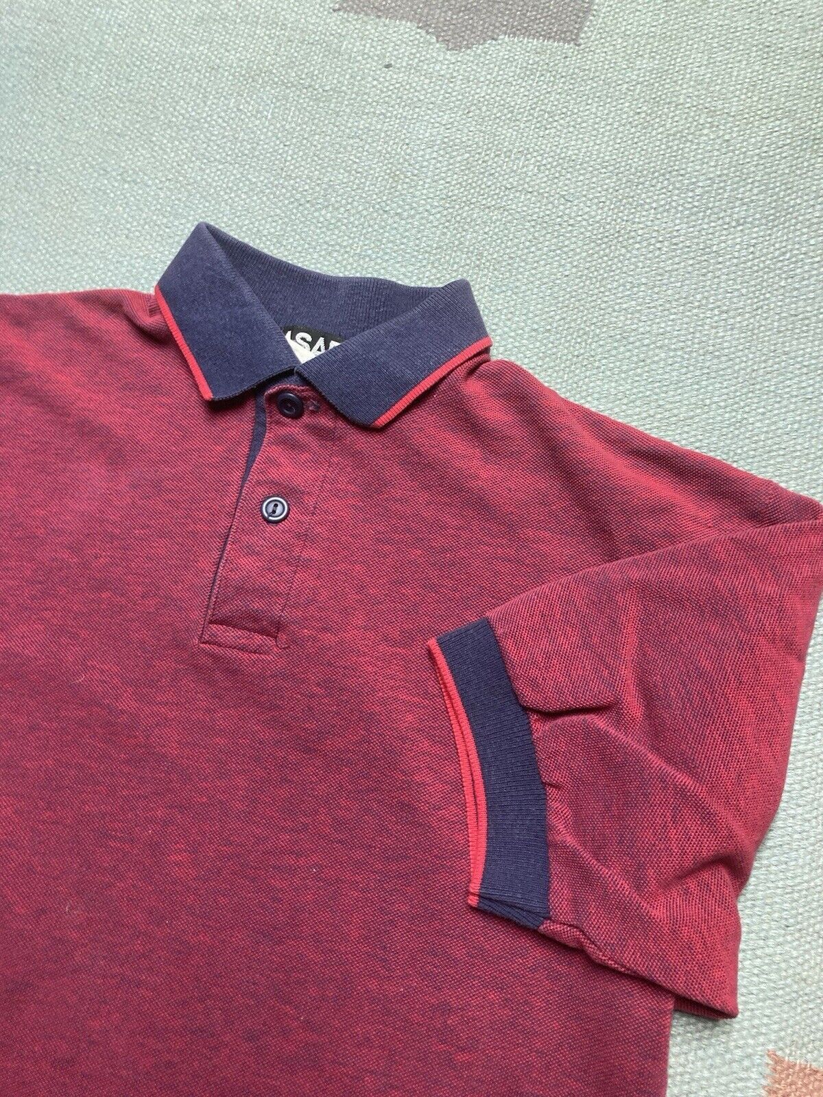 Vintage VTG polo shirt ASAP short sleeve red 2 tone USA made small Size US S / EU 44-46 / 1 - 3 Thumbnail