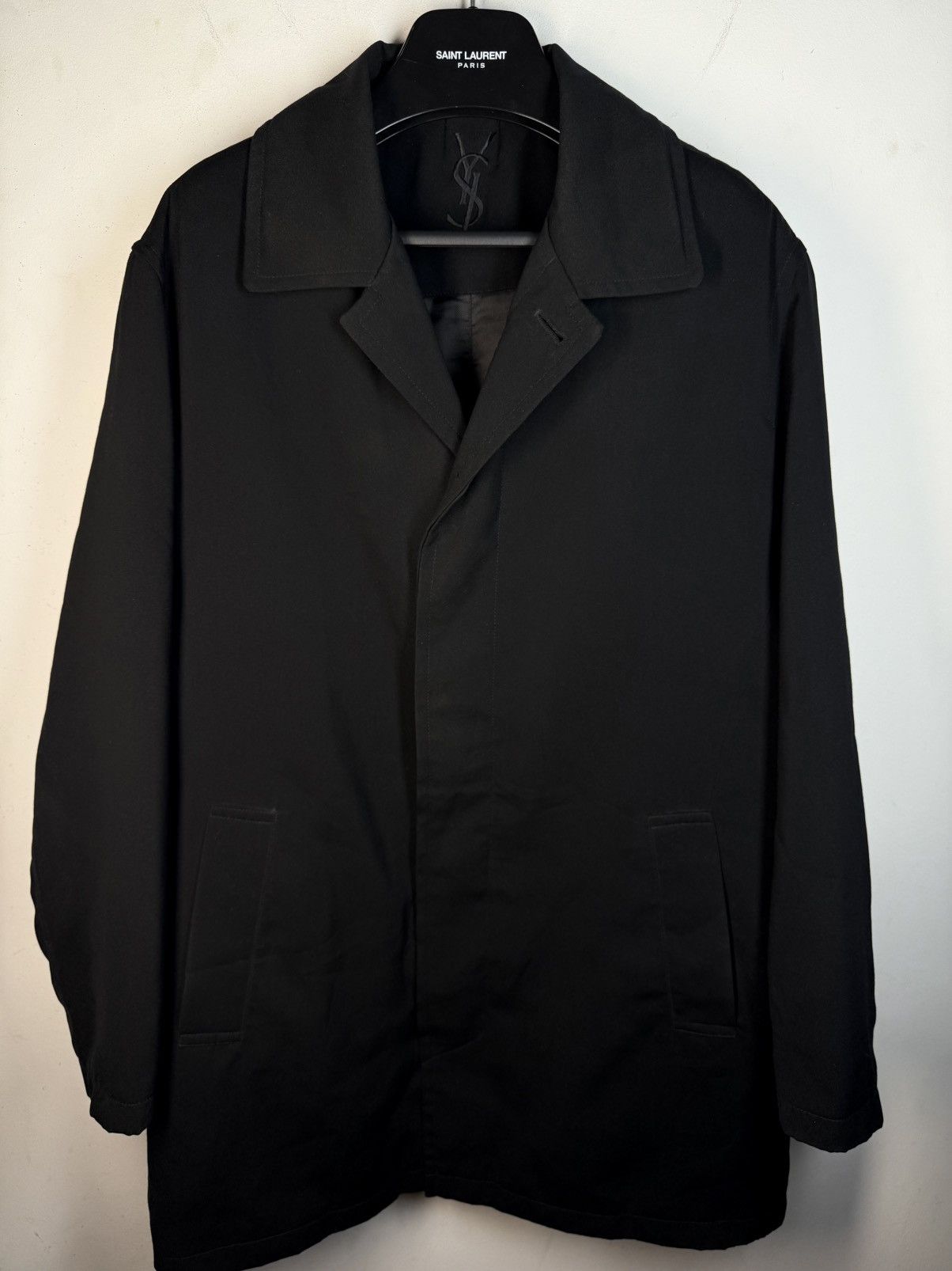 Yves Saint Laurent Warmed YSL Jacket Coat Black Long 90s Vintage Autumn Size US L / EU 52-54 / 3 - 1 Thumbnail
