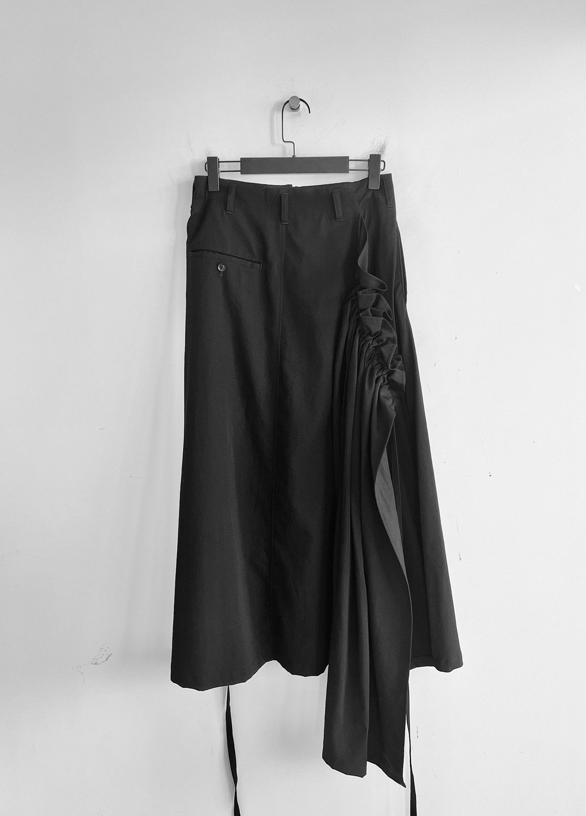Yohji Yamamoto Yohji Yamamoto Pour Homme - W/Gabardine Front Gathered Skirt Size US 30 / EU 46 - 3 Thumbnail
