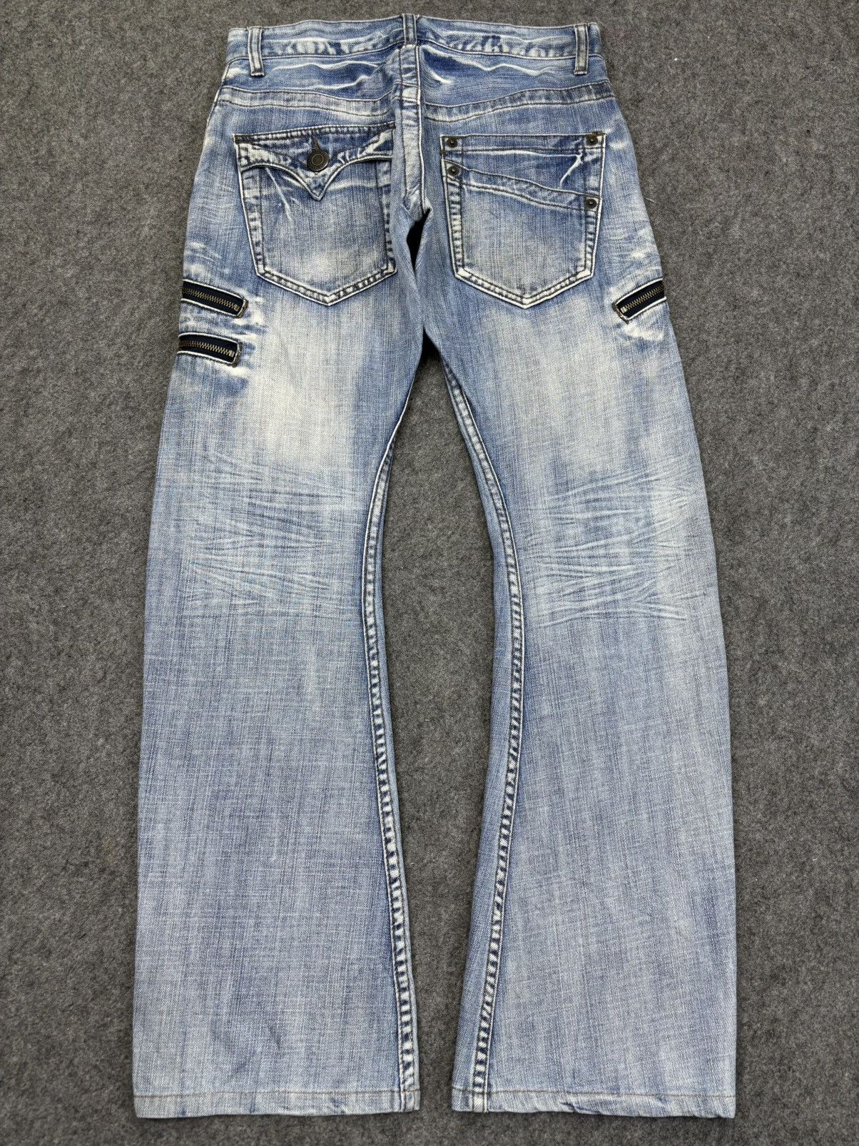Japanese Brand 💥Curve Flare💥Rattle Trap Zipper Light Wash Curve Jeans F984 Size US 30 / EU 46 - 16 Thumbnail