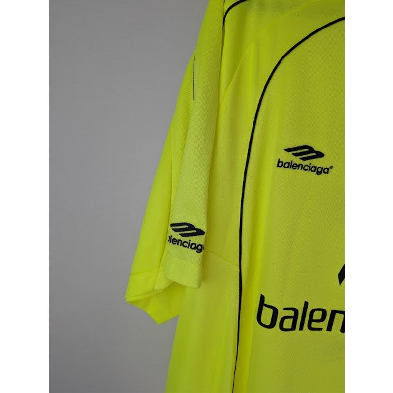 Balenciaga o1rshd1 Soccer Fluo Burly Hi Technical Jersey T-Shirt Yellow Size US XXL / EU 58 / 5 - 5 Thumbnail