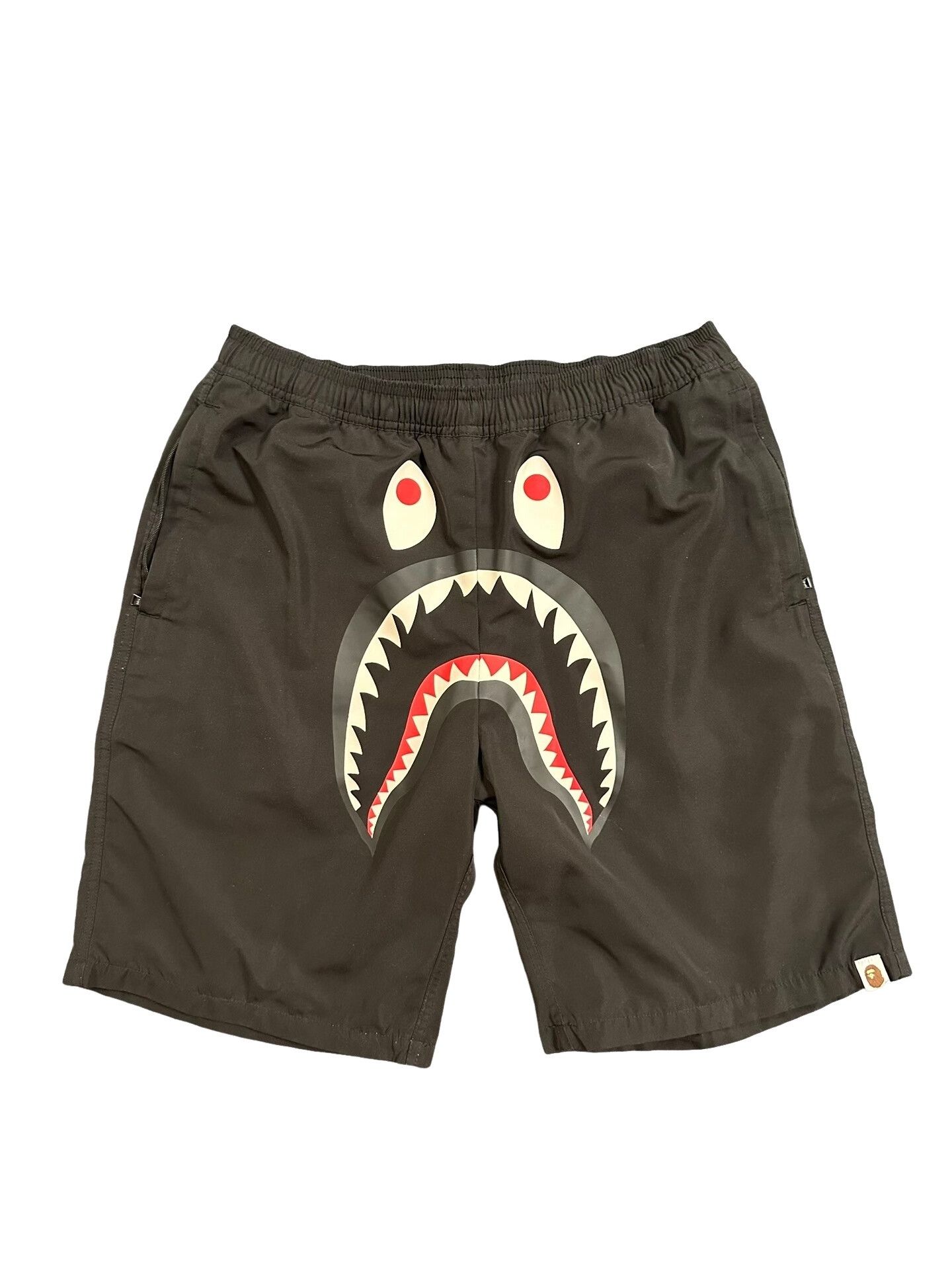 Bape A Bathing Ape Shark Graphic Shorts Black Size L Size US 34 / EU 50 - 1 Thumbnail