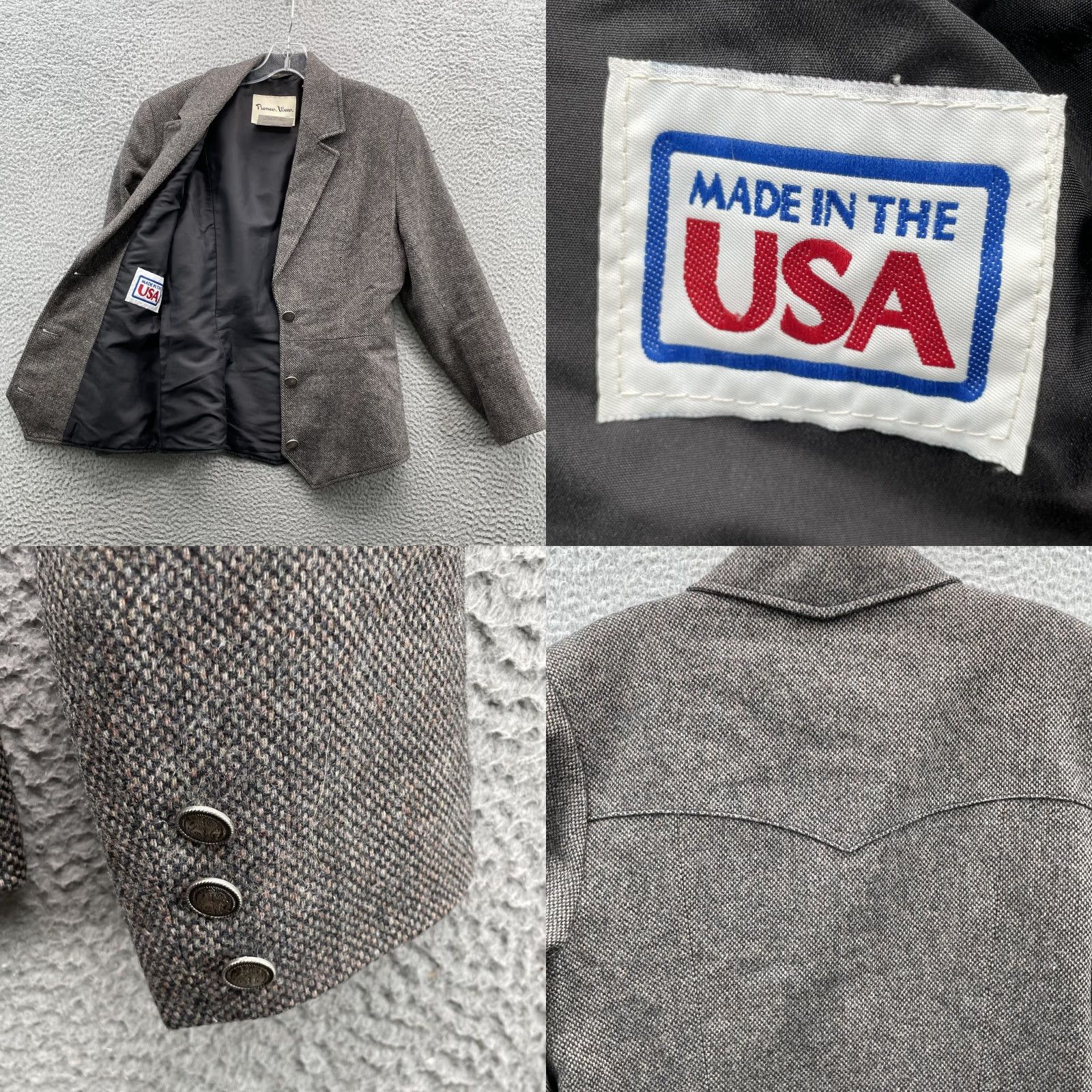 Vintage VINTAGE Pioneer Wear 100% Wool Blazer Jacket Women 10 Corpcore Business USA Made Blazer Women 10 Gray Wool 100% Blazer Jacket Vintage Pioneer Wear Size L / US 10 / IT 46 - 9 Thumbnail
