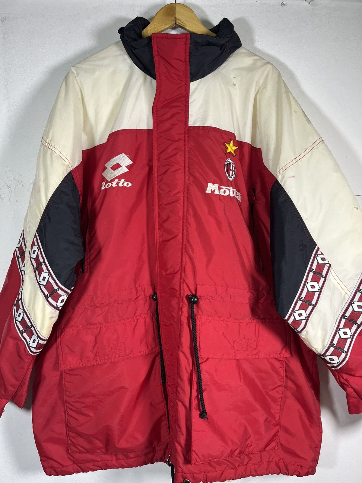 Lotto Sport 90s Vintage Lotto AC Milan Soccer Parka Coat Jacket Size US L / EU 52-54 / 3 - 2 Thumbnail