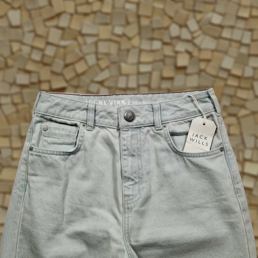 Jack Wills Jack Wills Jeans Blue 26 Regular 31in Inside Leg High Rise Straight Leg Denim Womens Maddison City Modern Logo Pockets 100% Cotton Size 24" / US 00 / IT 34 - 1 Thumbnail