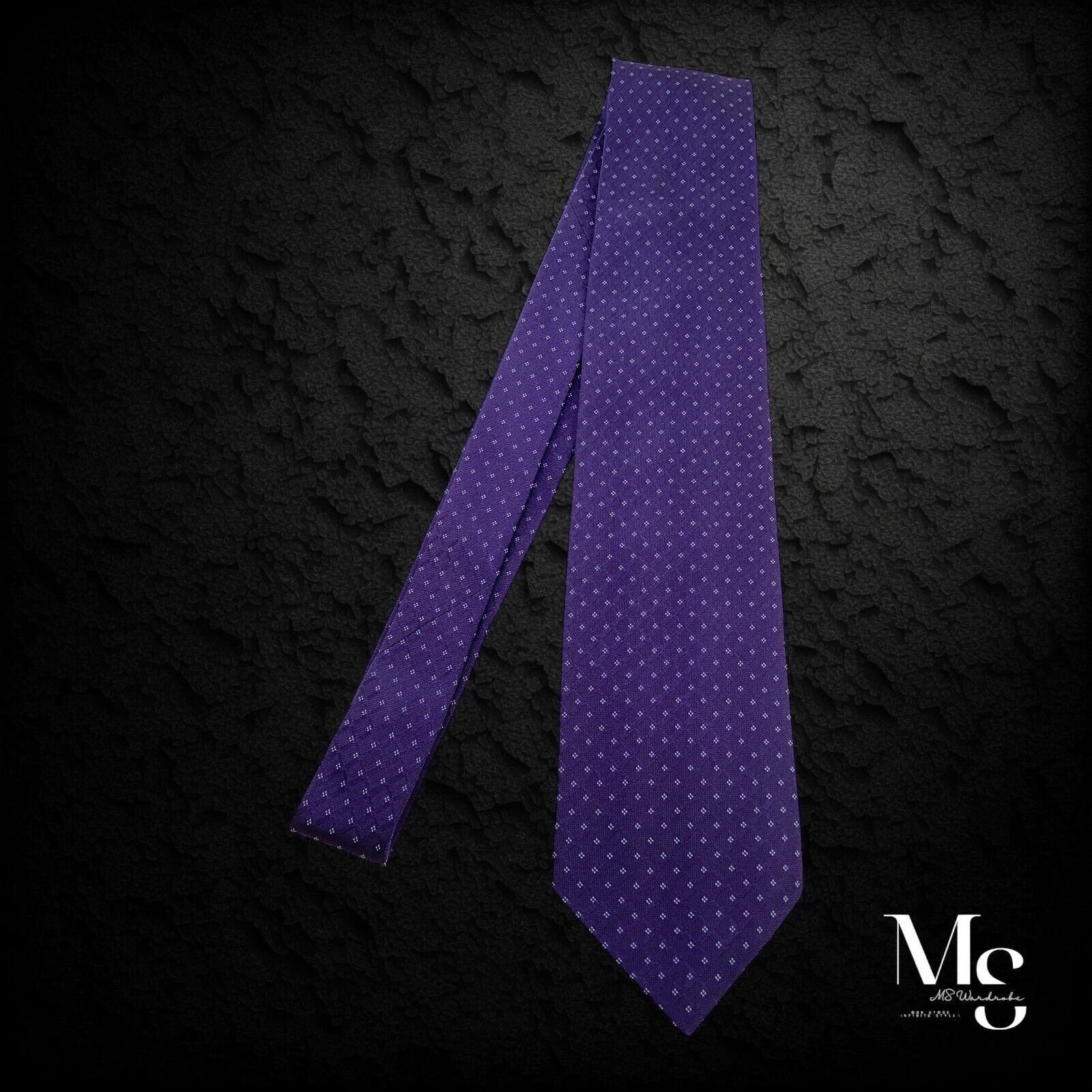Figaret ALAIN FIGARET 7Fold Blue Geometric Silk Tie Italy W:3.25" EX Size ONE SIZE - 7 Thumbnail