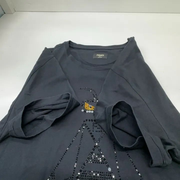 Fendi Fendi Black Rhinestone Pattern Short Sleeve T-Shirt -2507 Size US L / EU 52-54 / 3 - 8 Thumbnail