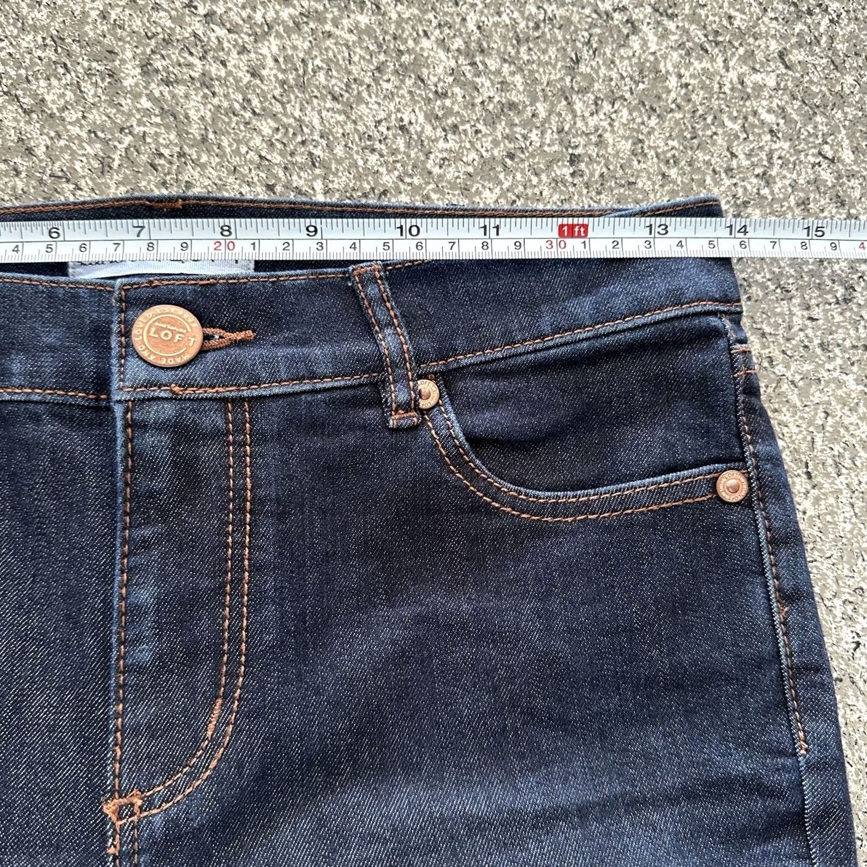 Loft LOFT Ann Taylor Loft Modern Jeans Skinny Womens 2 26x25 Dark Wash Stretch Denim 5-Pocket Womens Jeans Size 26" / US 2 / IT 38 - 7 Thumbnail