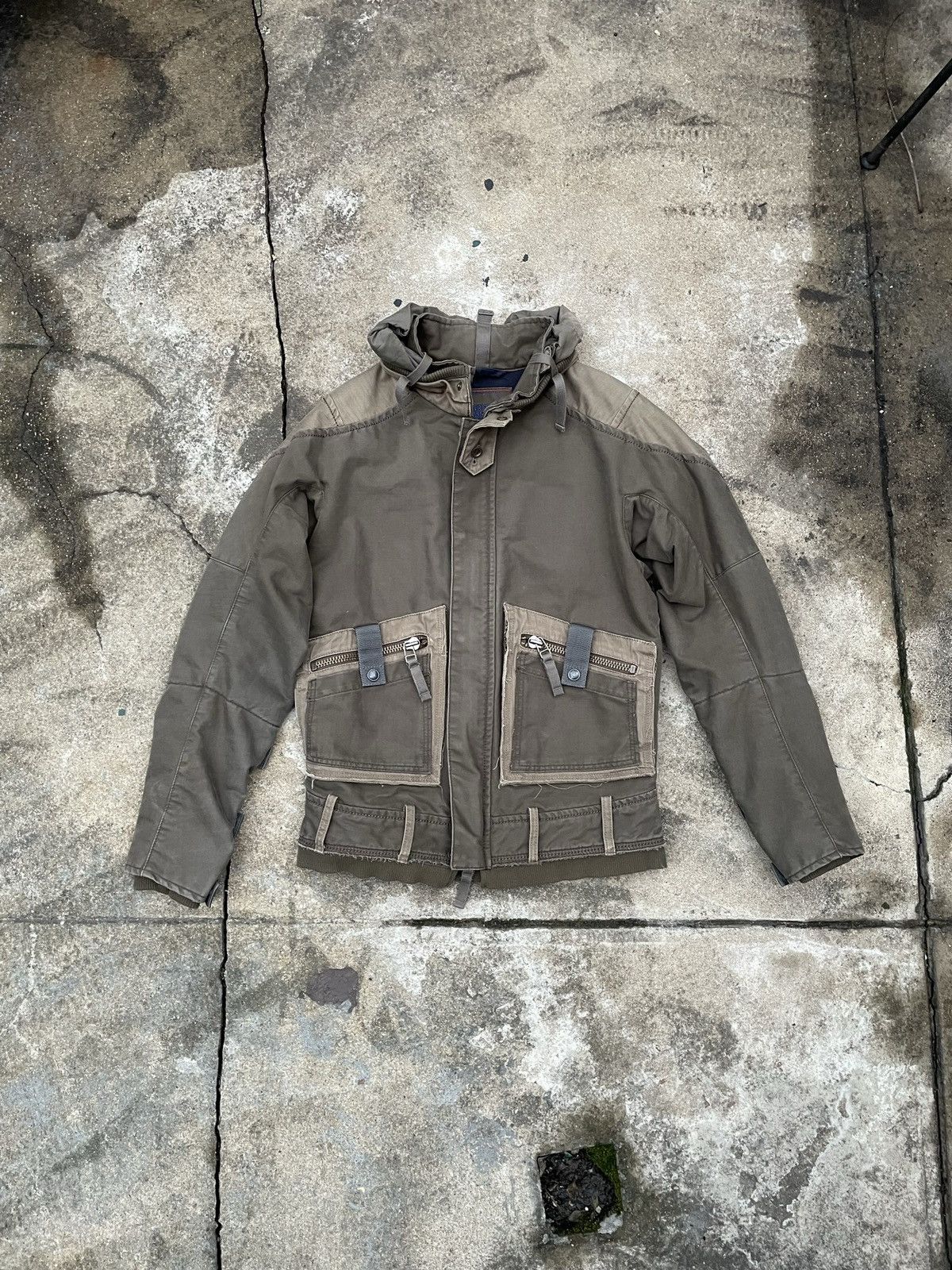 image of Archival Clothing x Marithe Francois Girbaud Archive Tassel Flight Jacket in Army Green (Size Mediu