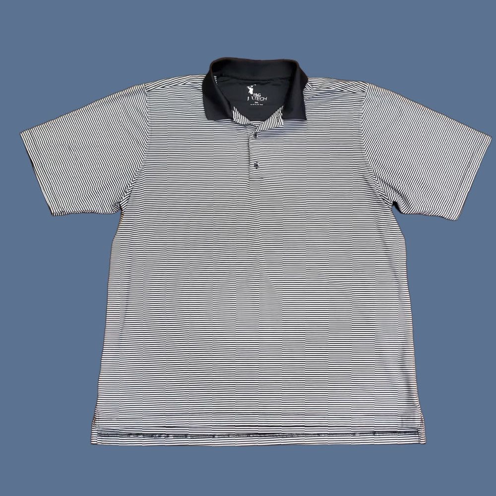 Vintage F&G Tech Polo Shirt Mens 2XL Black White Striped Golf Performance Stretch Shirt Mens 2XL Black White Striped Golf Performance Stretch Size US XXL / EU 58 / 5 - 1 Thumbnail